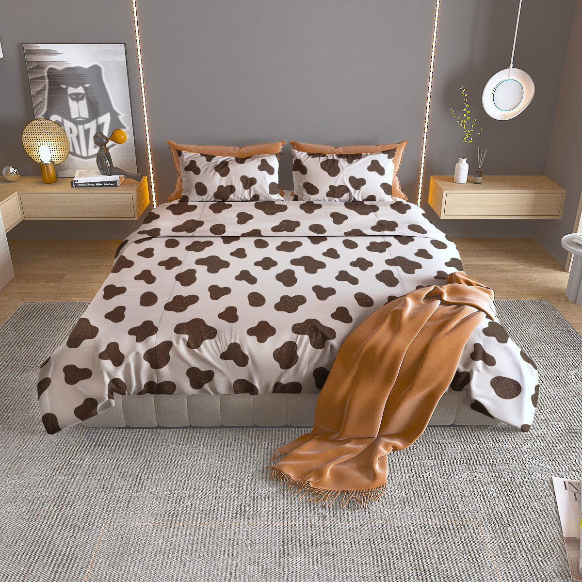 Dragons Ice And Fire Print Duvet Cover Bedding Set