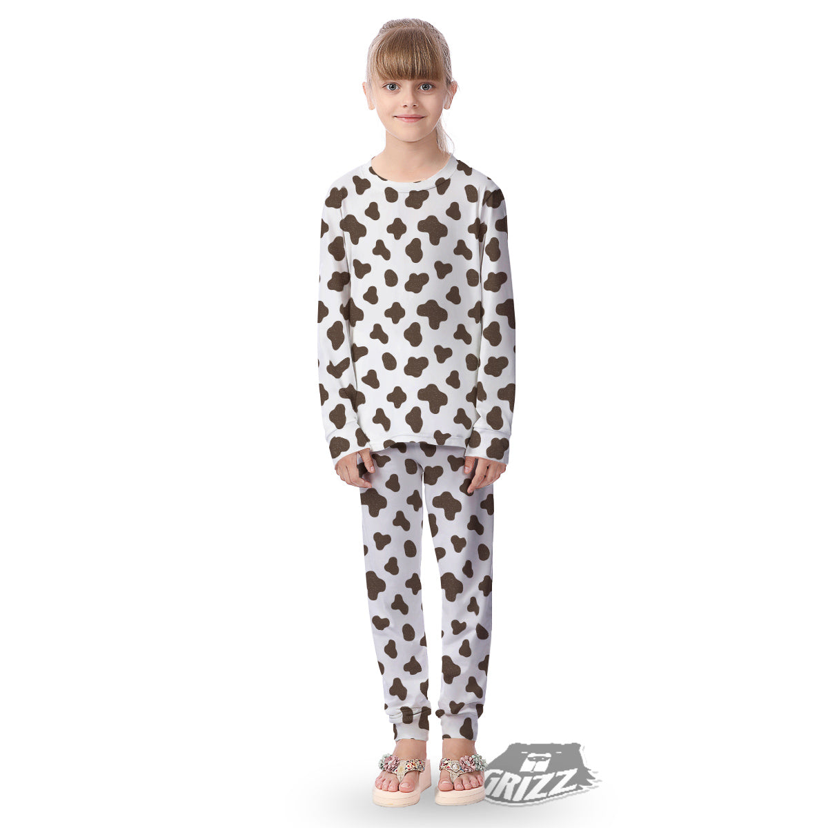 Cow Milk And Chocolate Print Kid's Pajamas-grizzshop
