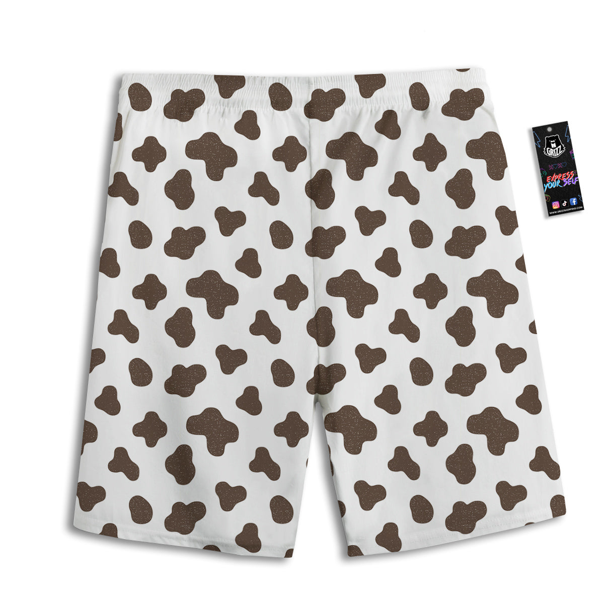 Cow Milk And Chocolate Print Men's Athletic Shorts