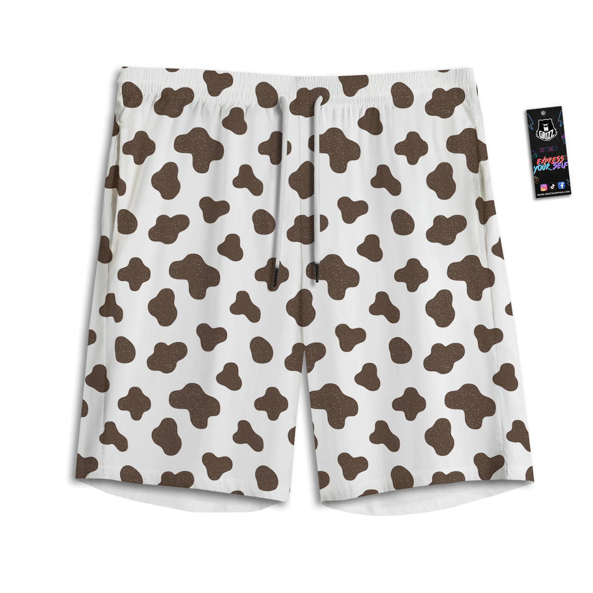 Cow Milk And Chocolate Print Men's Athletic Shorts