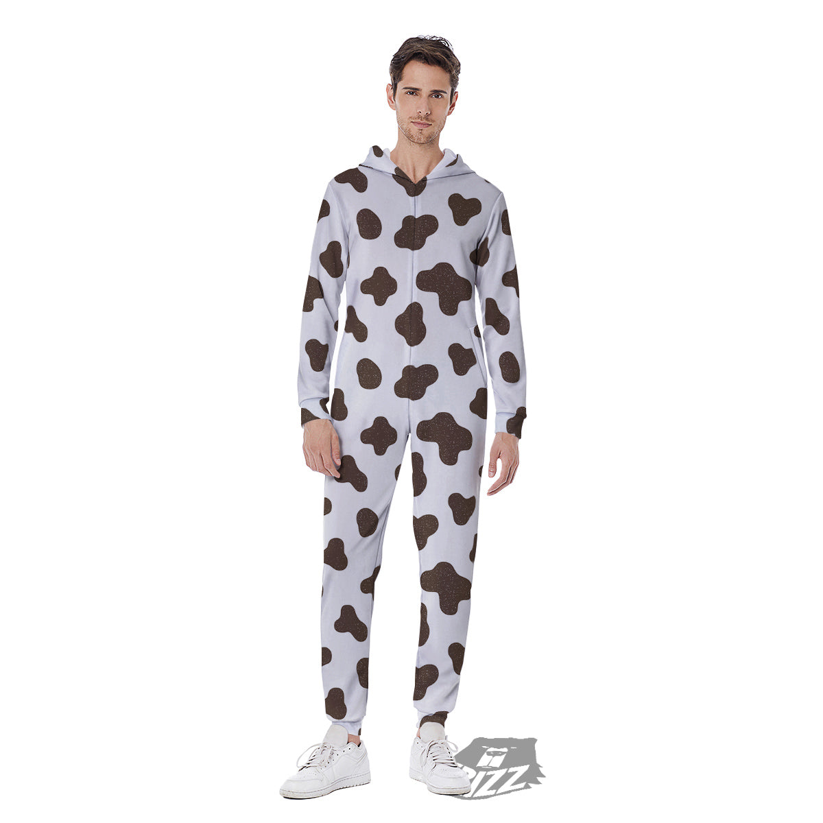 Cow Milk And Chocolate Print Men's Jumpsuit-grizzshop