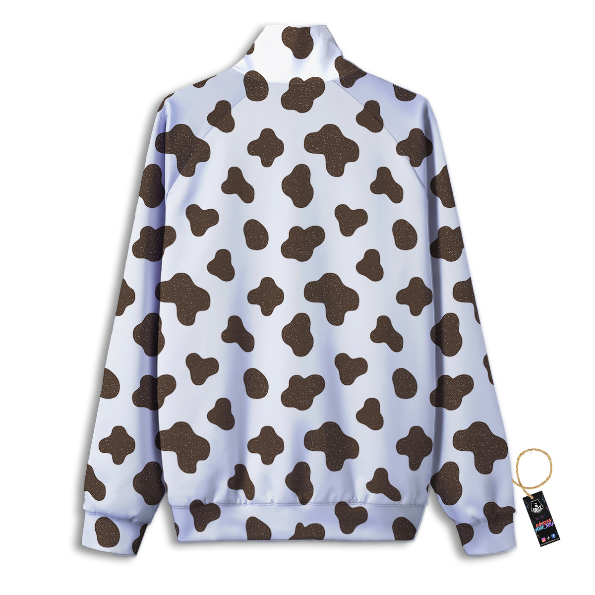 Cow Milk And Chocolate Print Track Jacket-grizzshop