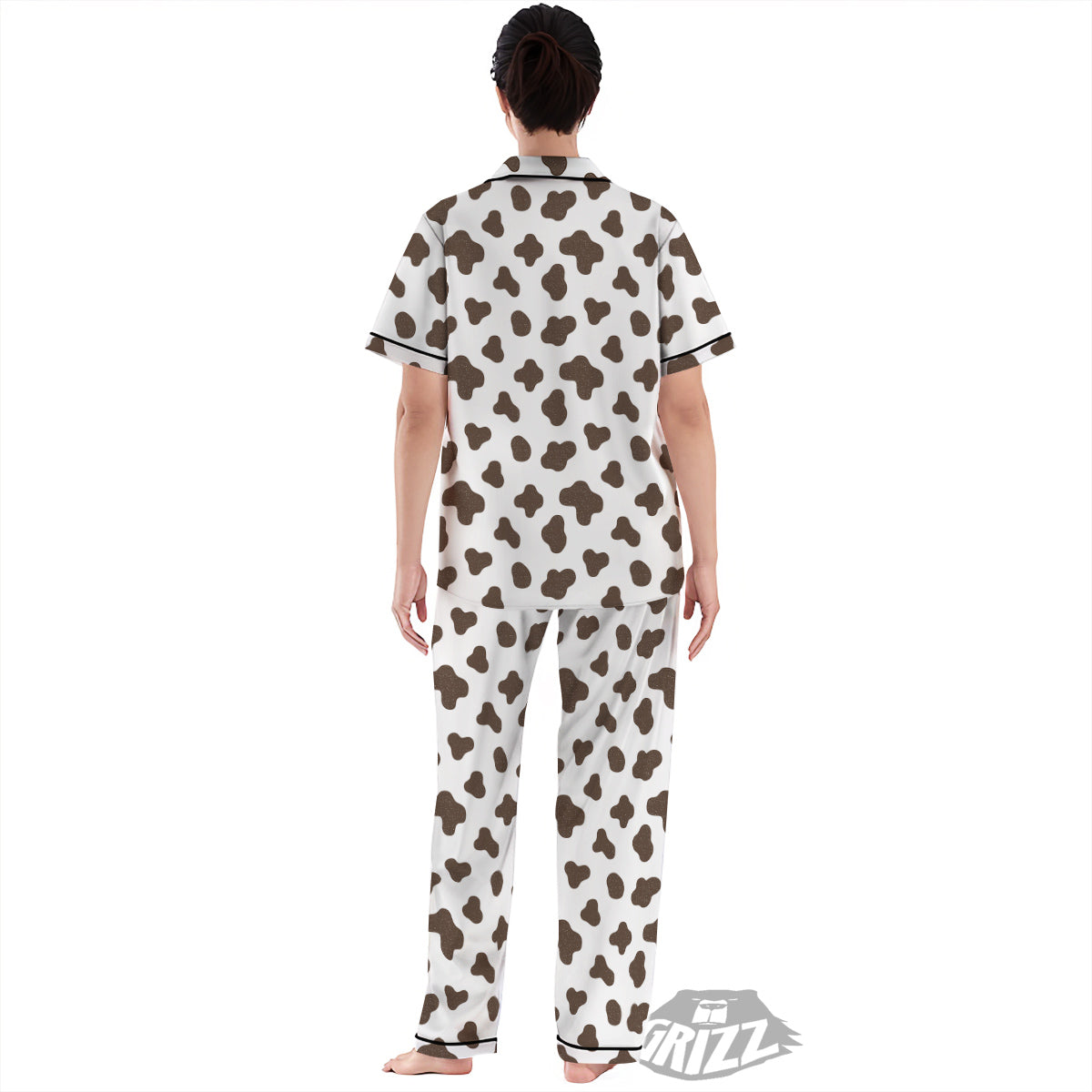 Cow Milk And Chocolate Print Women's Pajamas Set-grizzshop