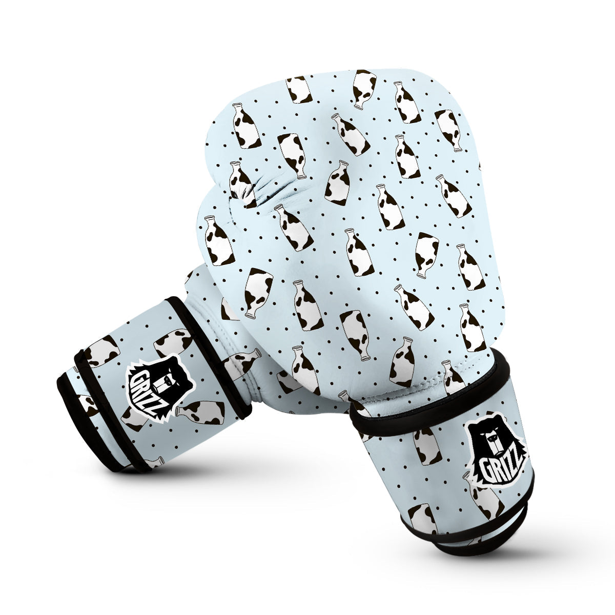 Cow Milk Bottles And Dot Print Pattern Boxing Gloves-grizzshop