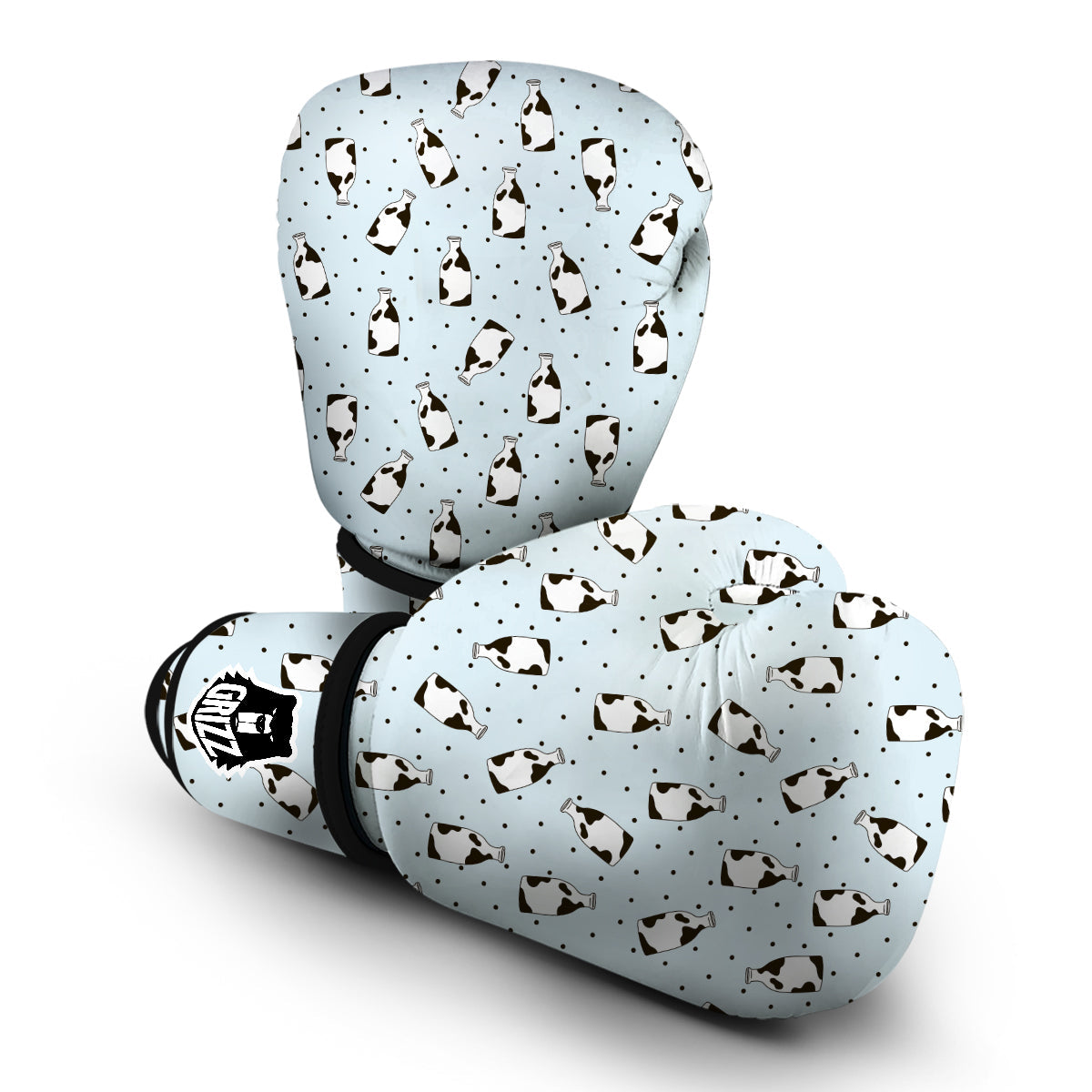 Cow Milk Bottles And Dot Print Pattern Boxing Gloves-grizzshop