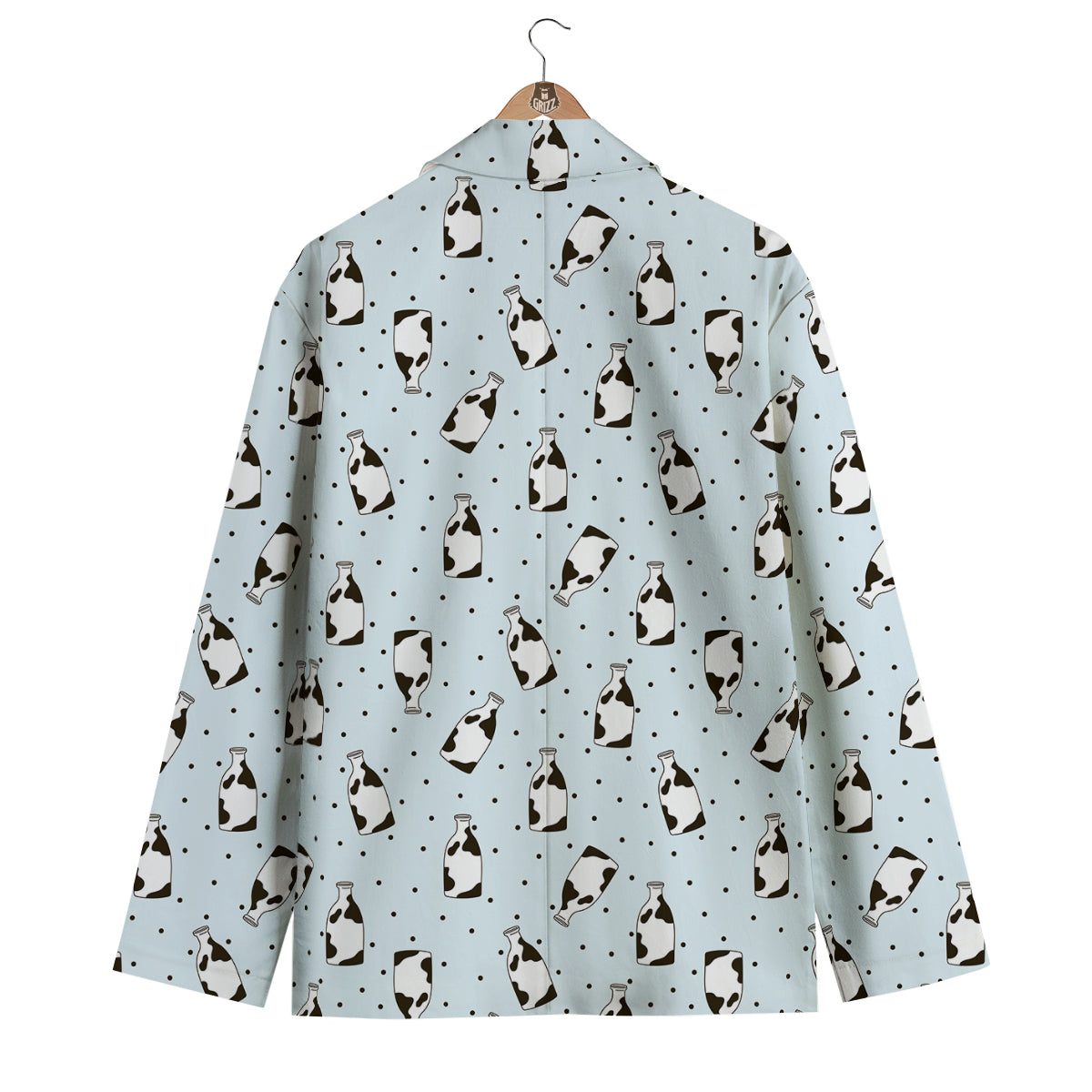 Cow Milk Bottles And Dot Print Pattern Men's Blazer-grizzshop