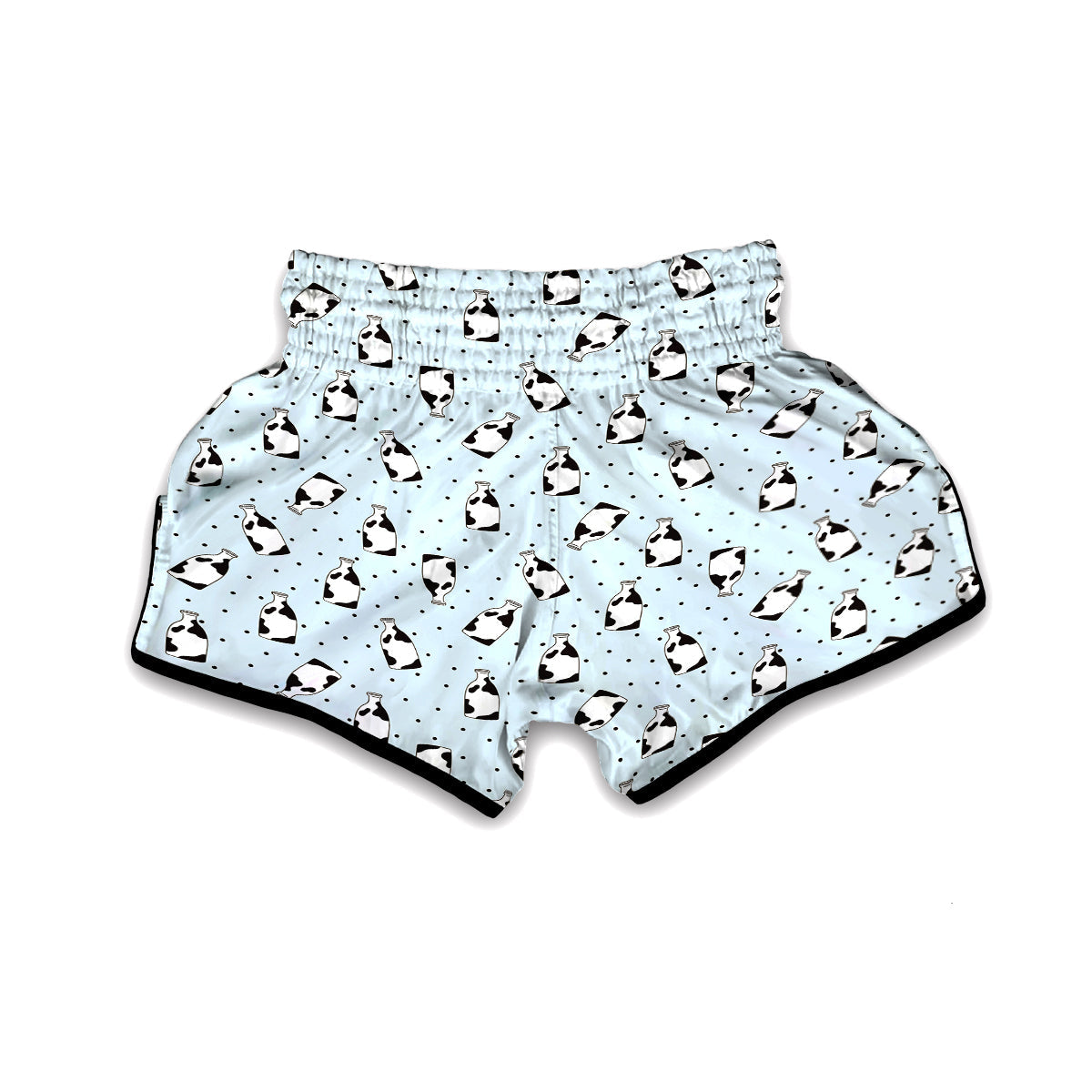 Cow Milk Bottles And Dot Print Pattern Muay Thai Boxing Shorts-grizzshop