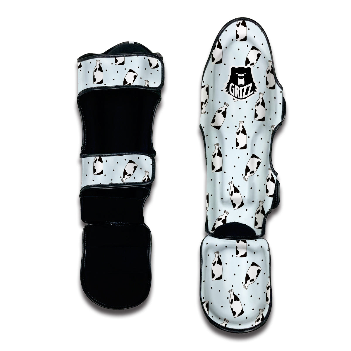 Cow Milk Bottles And Dot Print Pattern Muay Thai Shin Guards-grizzshop