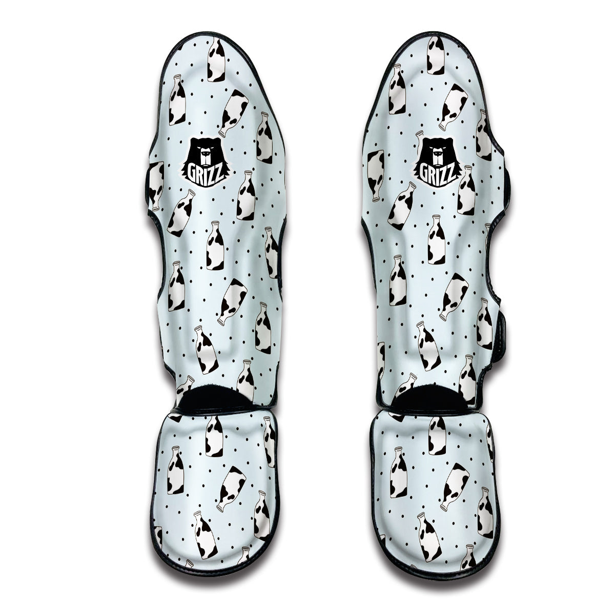 Cow Milk Bottles And Dot Print Pattern Muay Thai Shin Guards-grizzshop