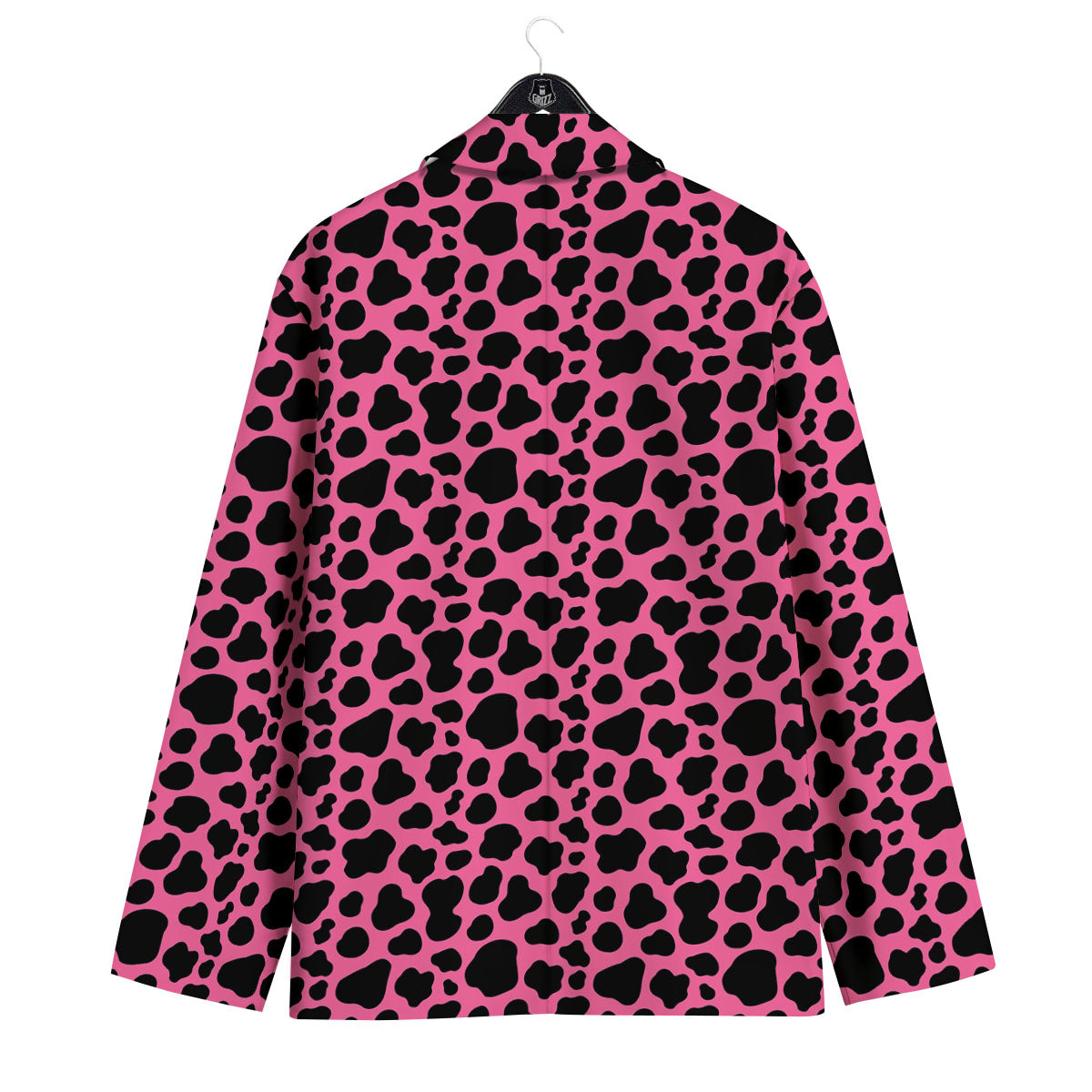 Cow Pink And Black Print Men's Sport Coat-grizzshop