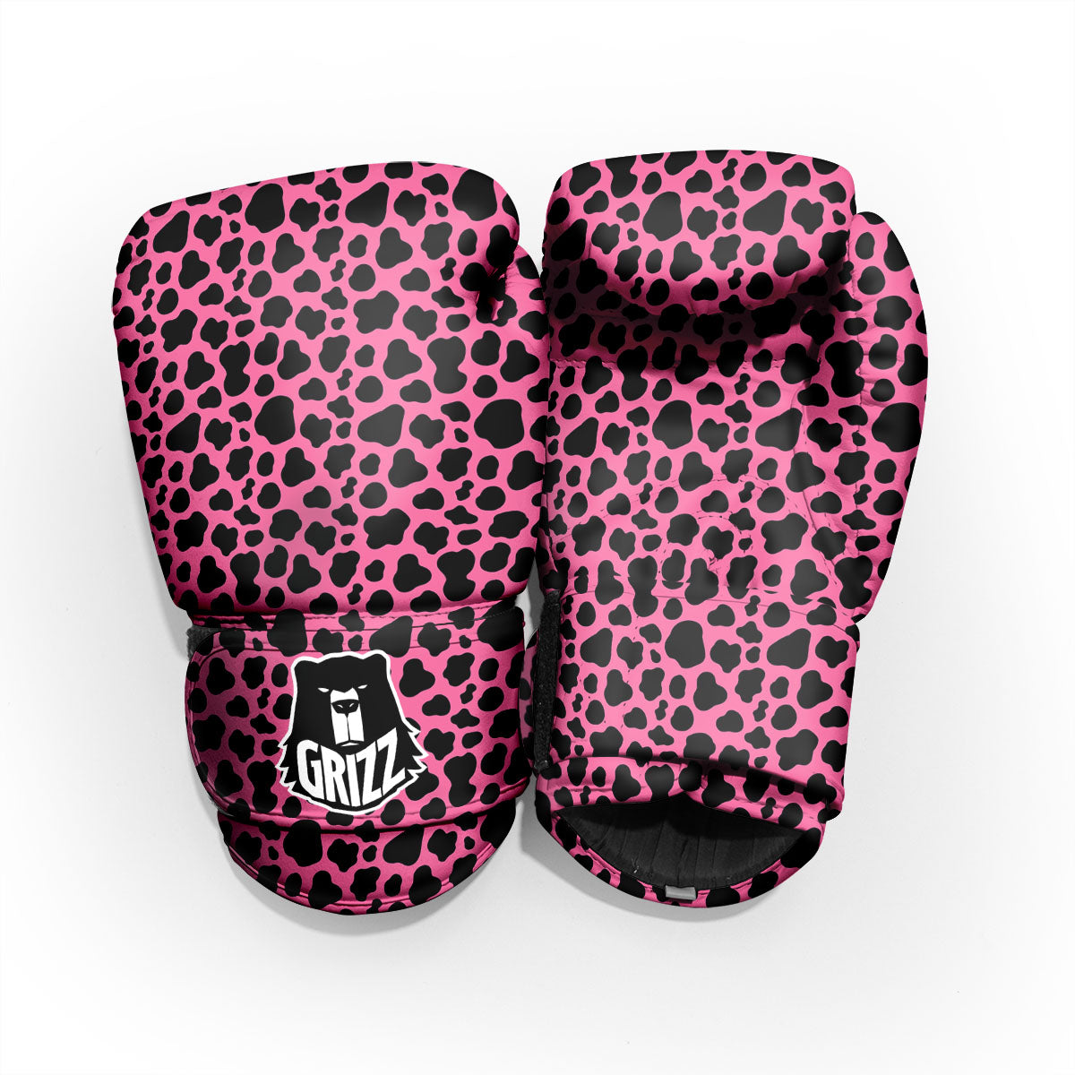 Cow Pink And Black Print Pro Boxing Glove