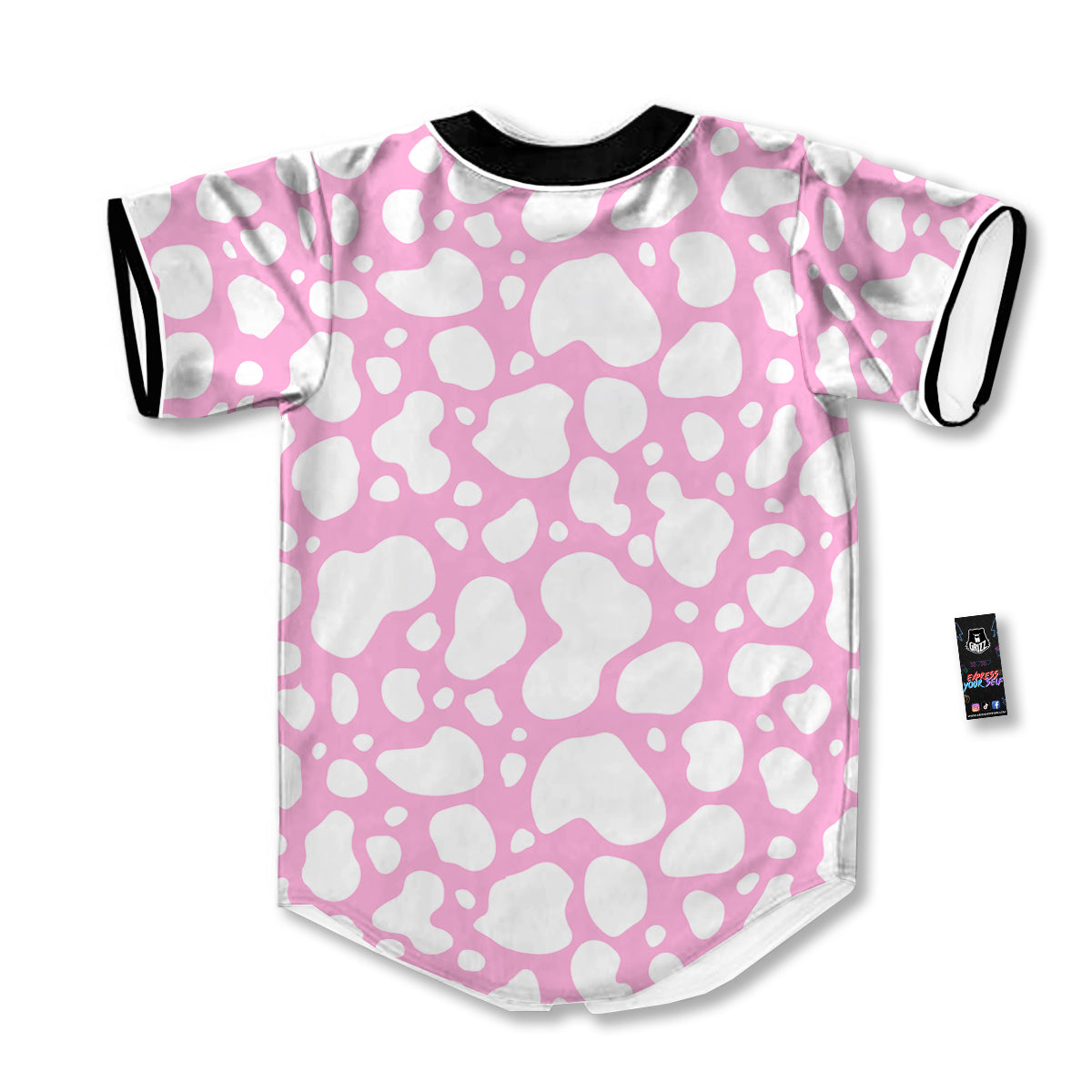 Cow Pink And White Print Pattern Baseball Jersey-grizzshop
