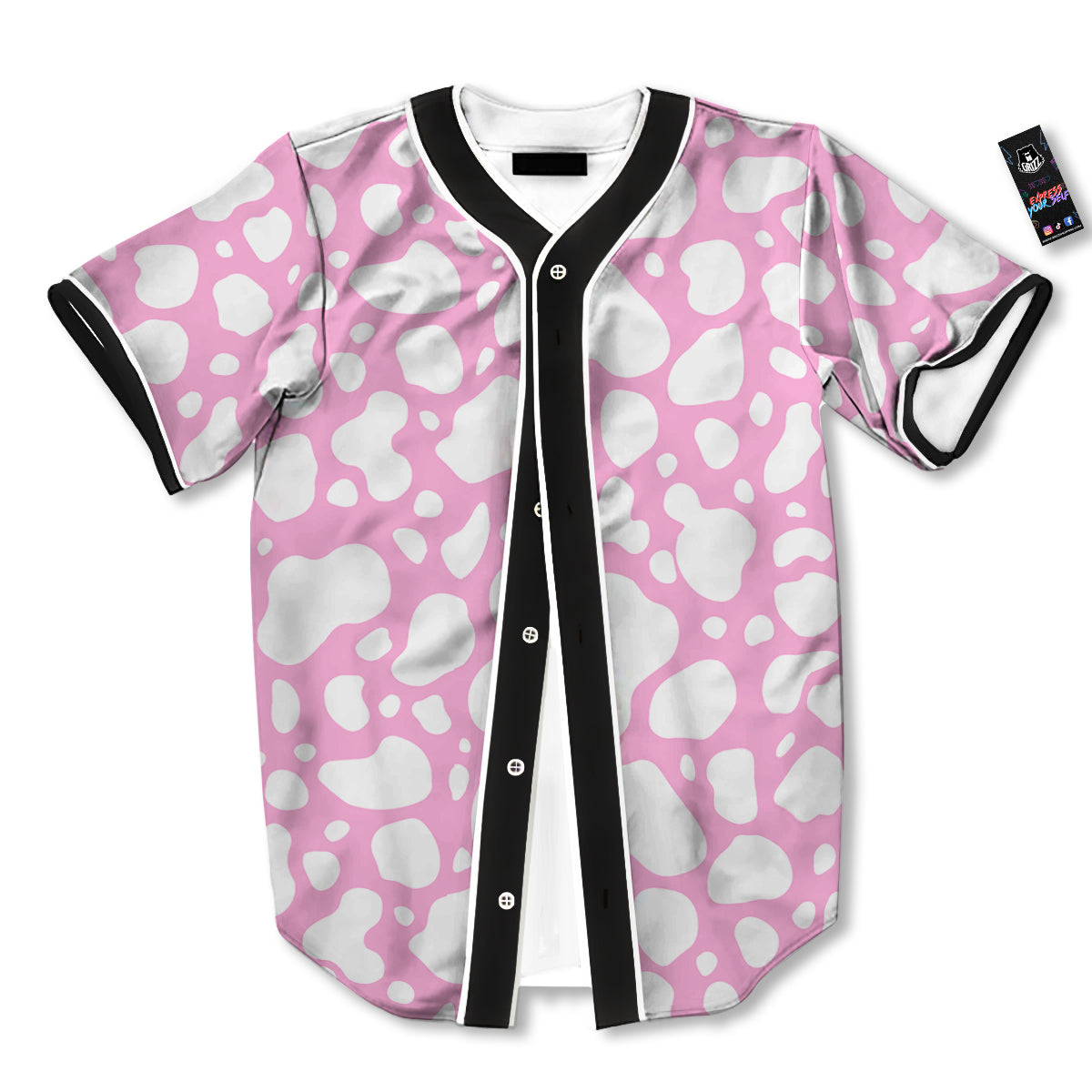 Cow Pink And White Print Pattern Baseball Jersey-grizzshop