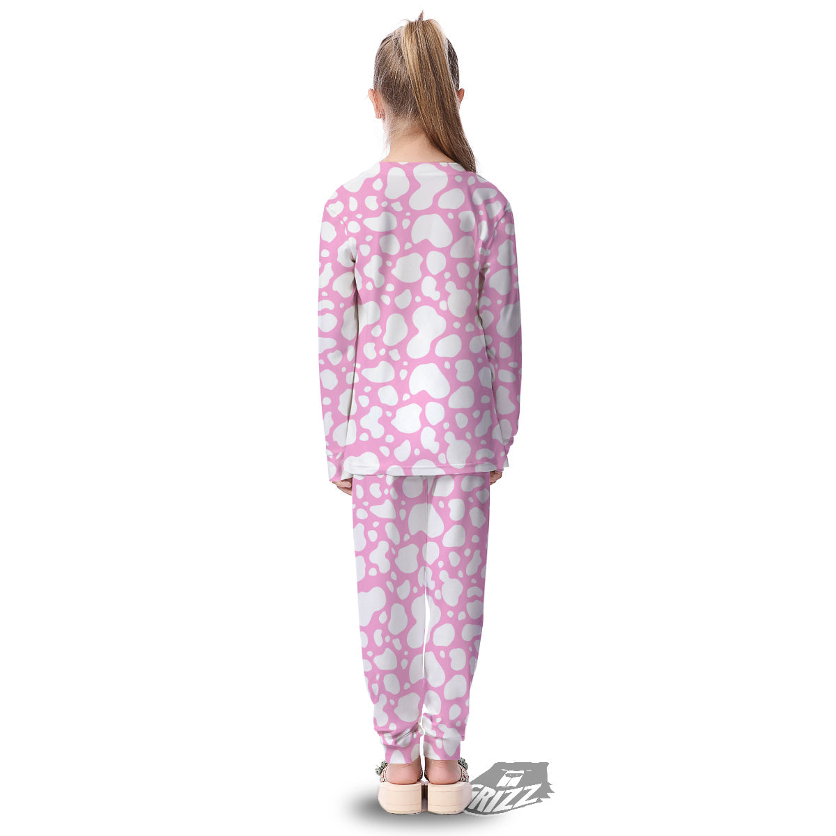 Cow Pink And White Print Pattern Kid's Pajamas-grizzshop