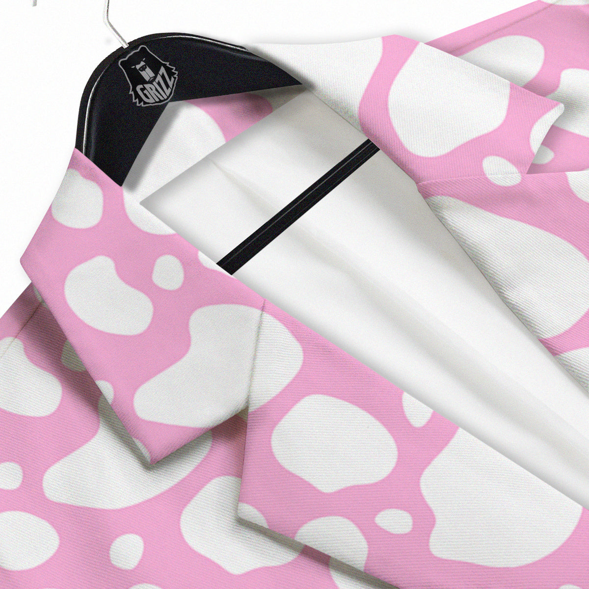 Cow Pink And White Print Pattern Men's Sport Coat-grizzshop