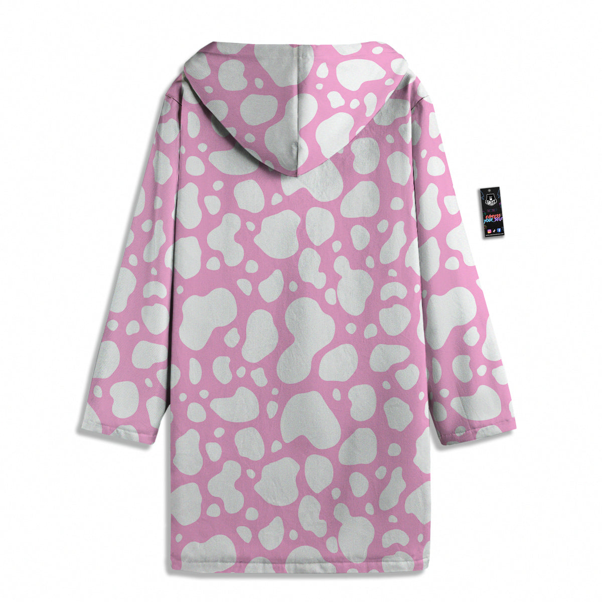 Cow Pink And White Print Pattern Men's Windbreaker Jacket-grizzshop