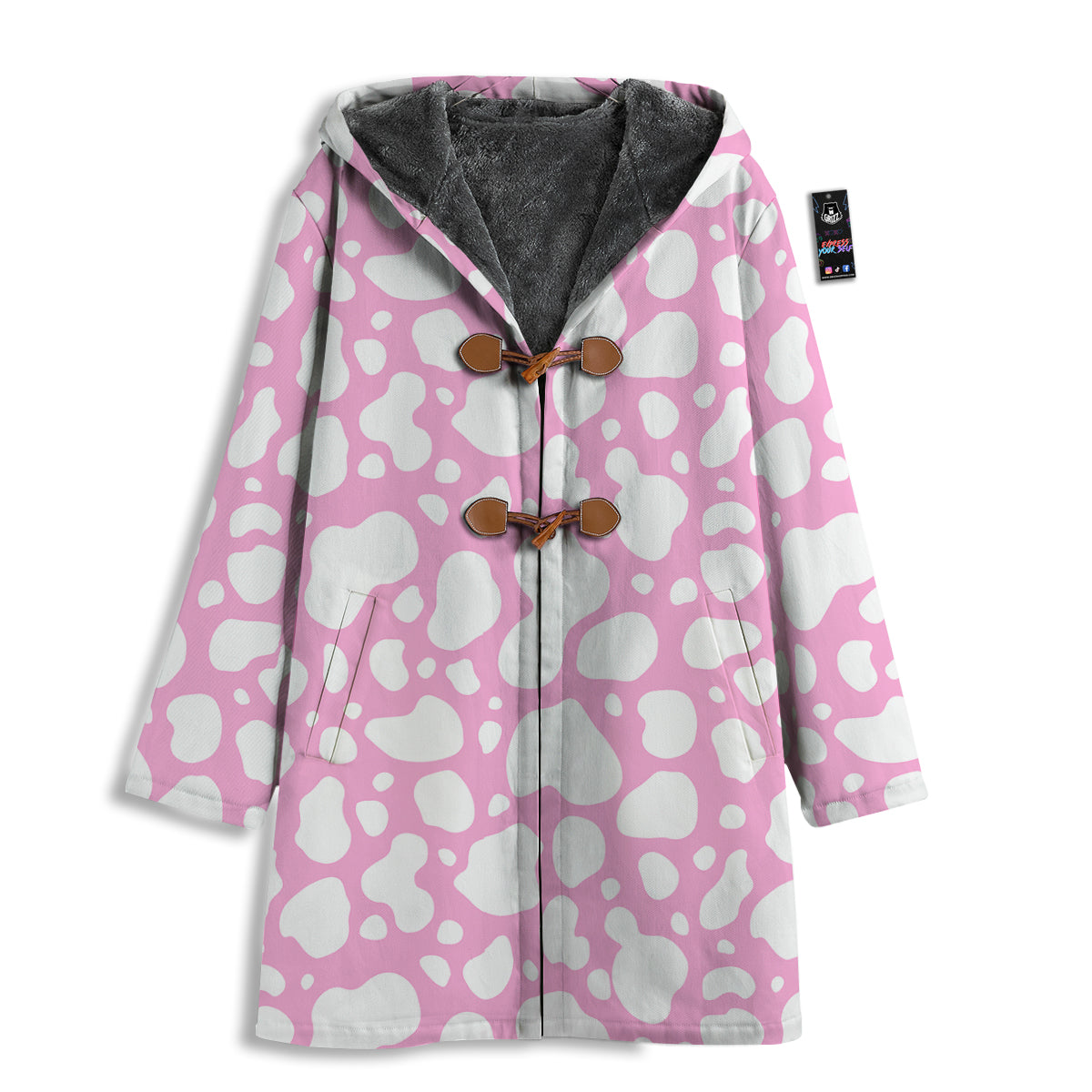 Cow Pink And White Print Pattern Men's Windbreaker Jacket-grizzshop