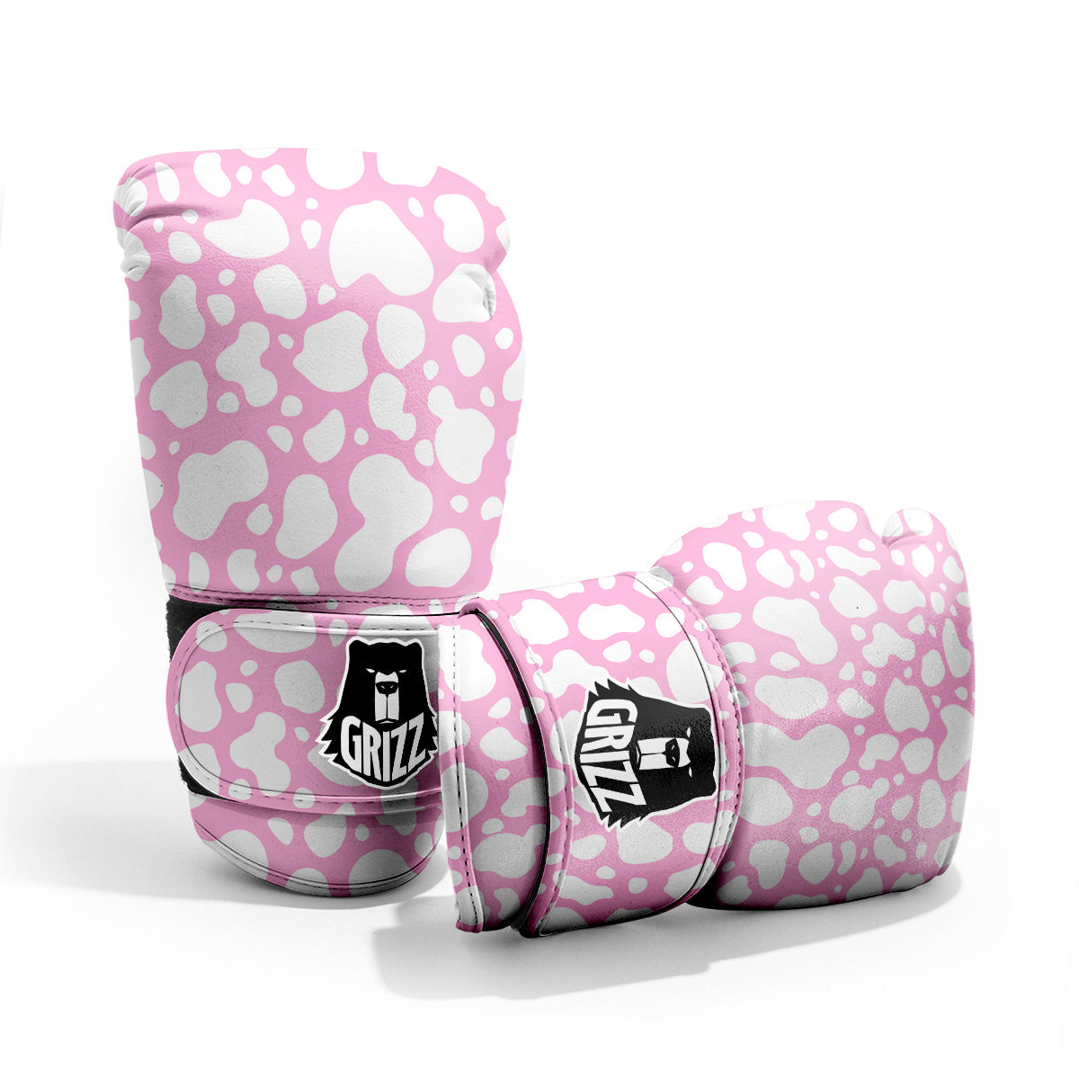 Cow Pink And White Print Pattern Pro Boxing Glove