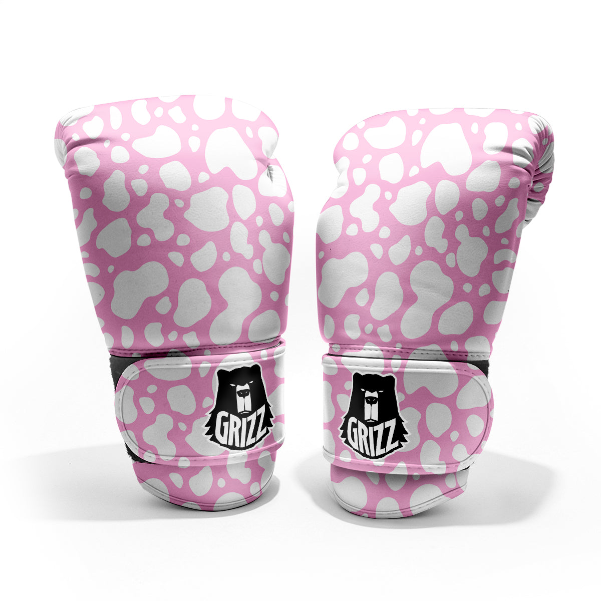 Cow Pink And White Print Pattern Pro Boxing Glove
