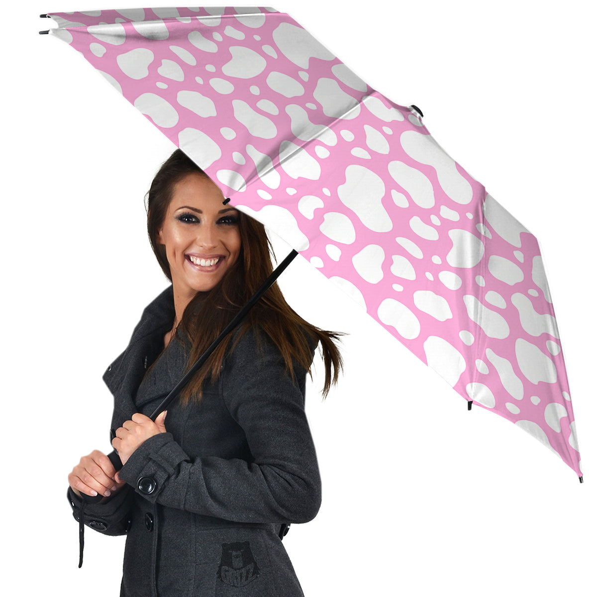 Cow Pink And White Print Pattern Umbrella-grizzshop