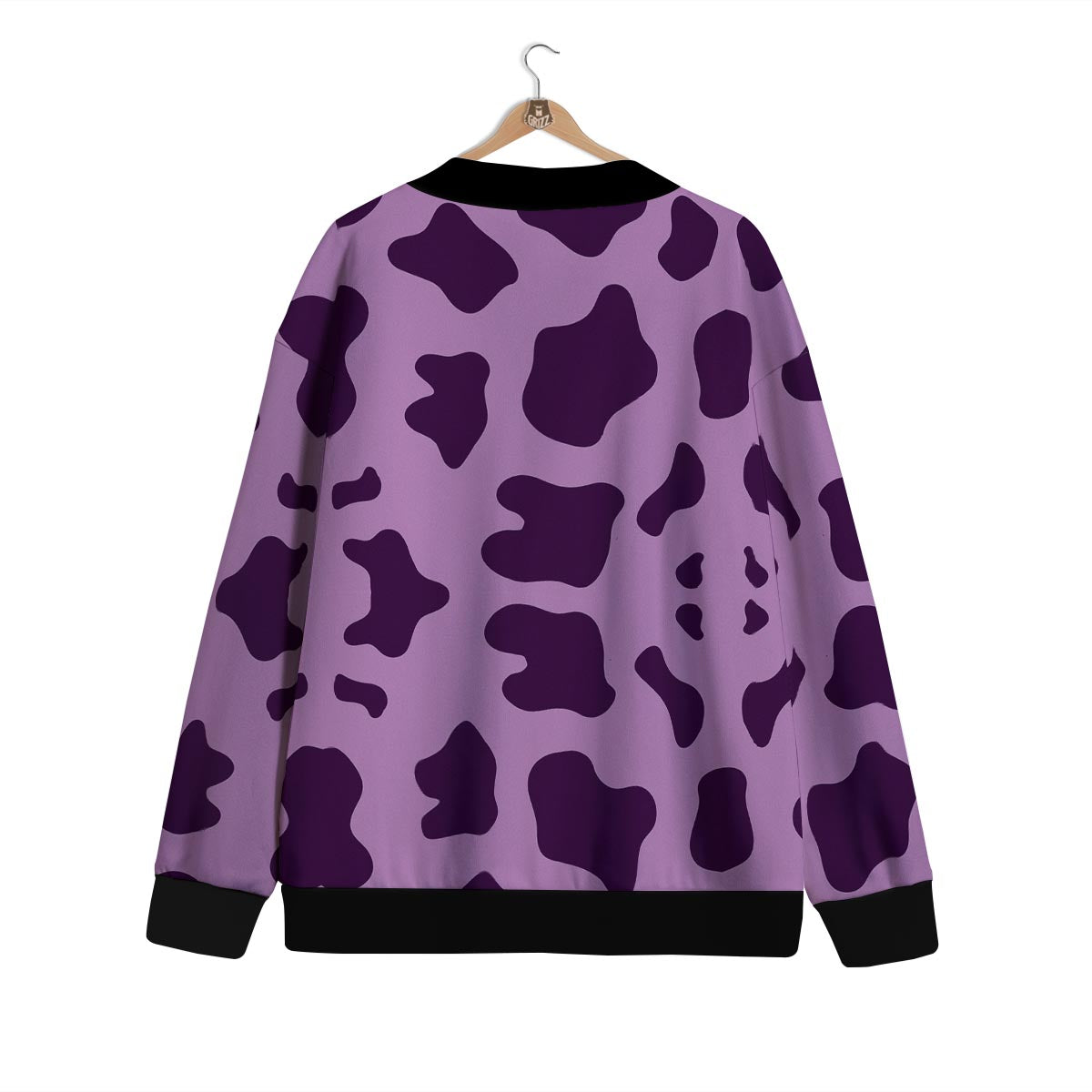 Cow Purple Print Pattern Cardigan-grizzshop