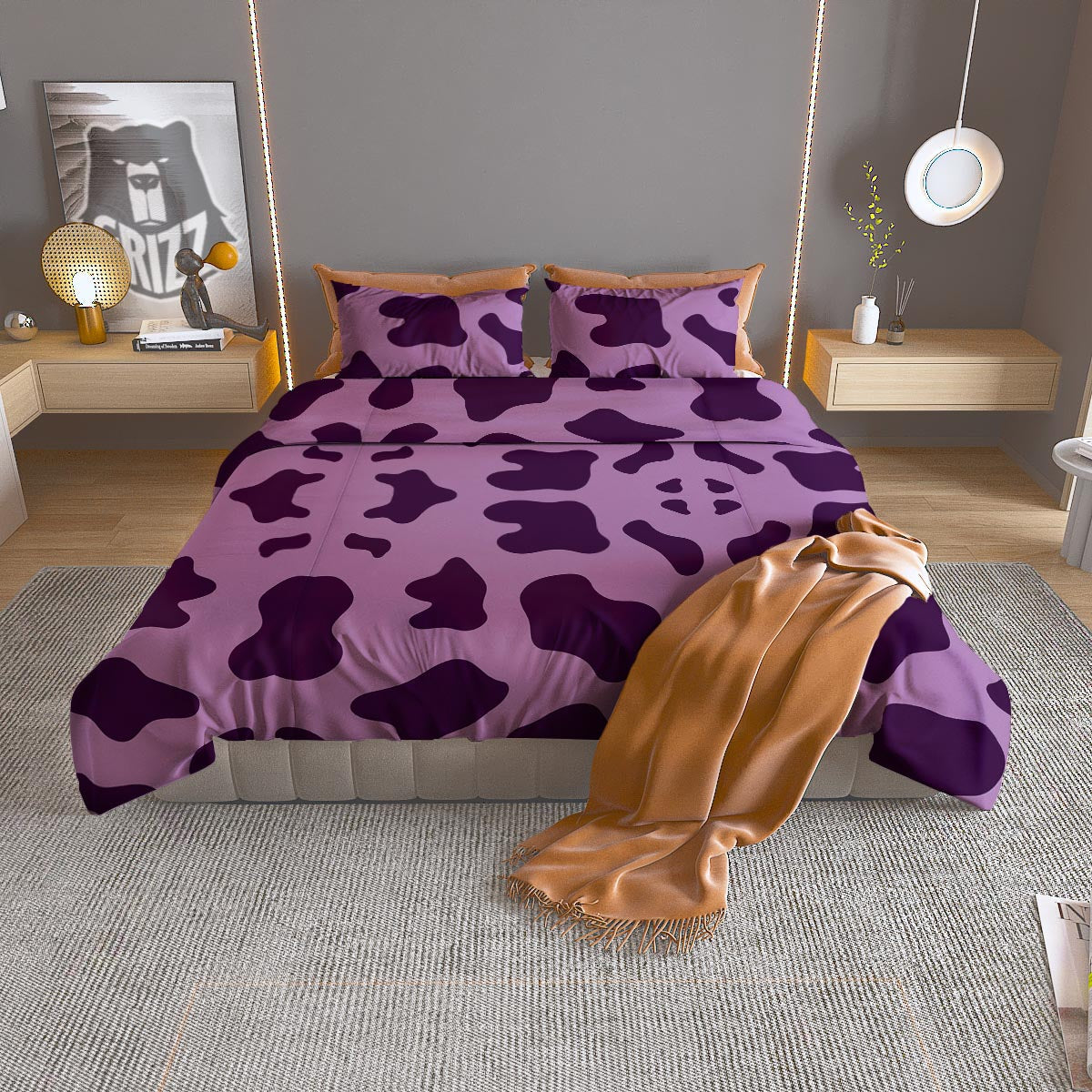 Circle Zodiac Symbols Print Duvet Cover Bedding Set