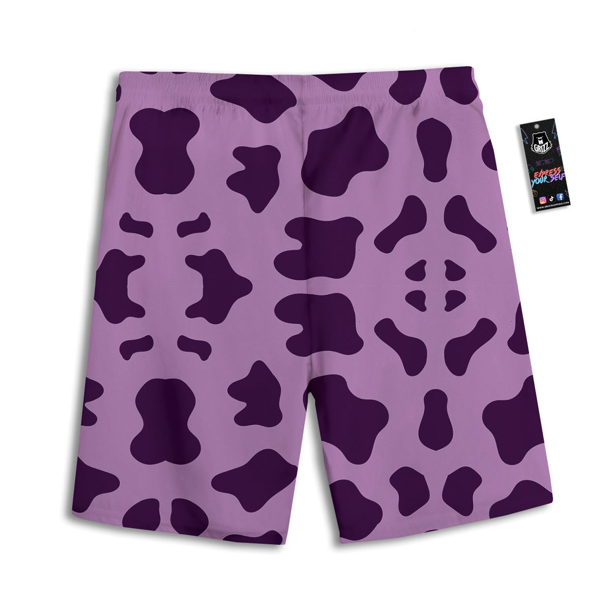 Cow Purple Print Pattern Men's Athletic Shorts
