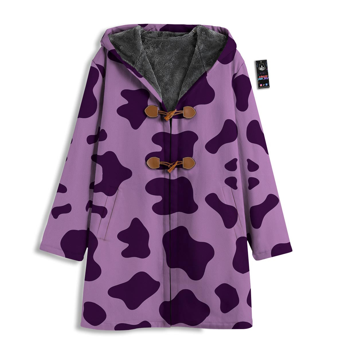 Cow Purple Print Pattern Men's Windbreaker Jacket-grizzshop
