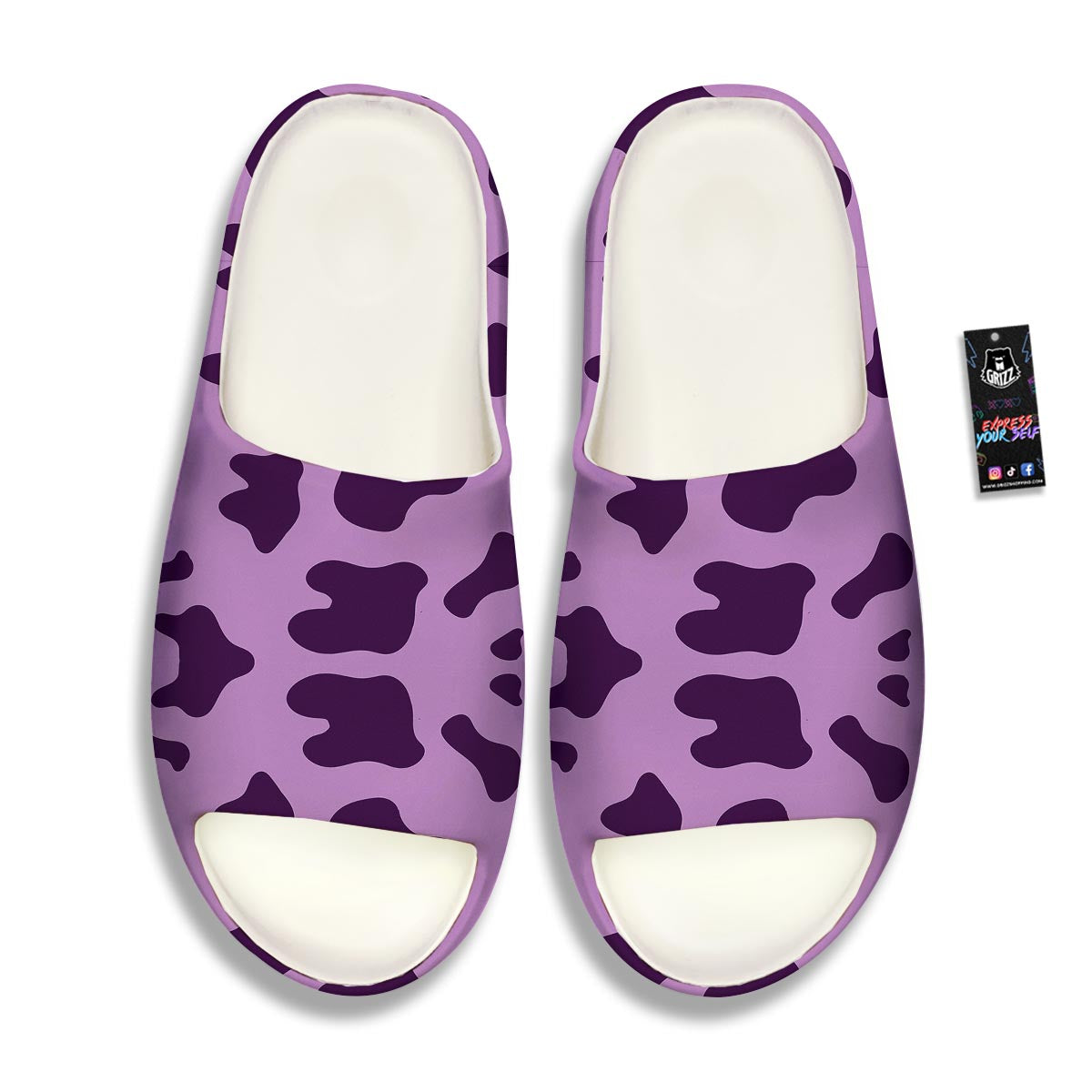 Cow Purple Print Pattern Sandals-grizzshop