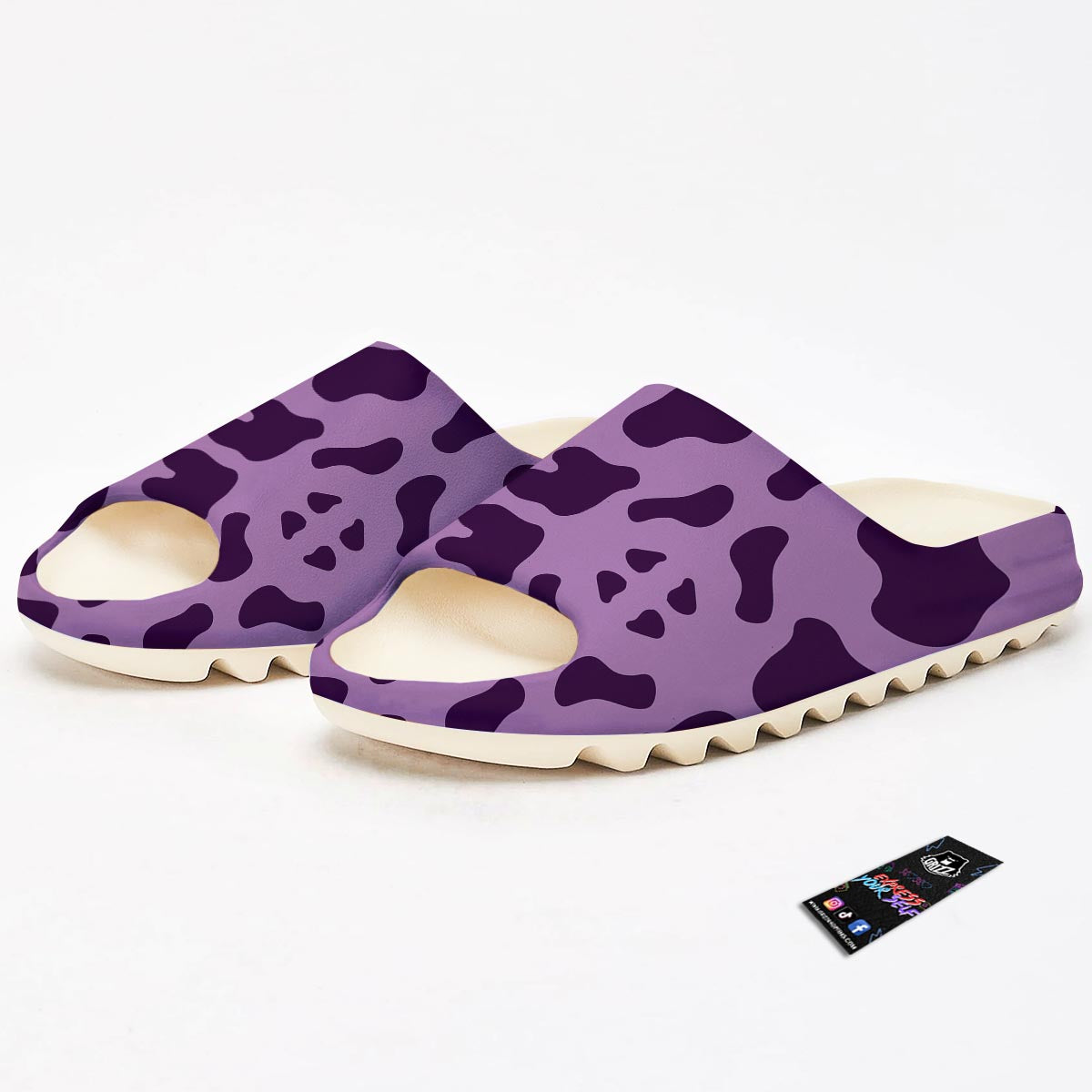 Cow Purple Print Pattern Sandals-grizzshop