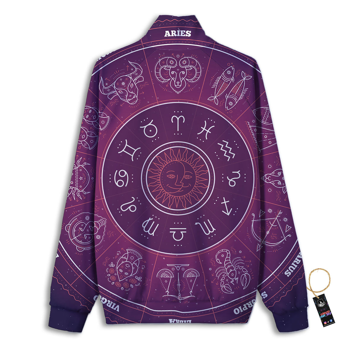 Cow Purple Print Pattern Track Jacket-grizzshop