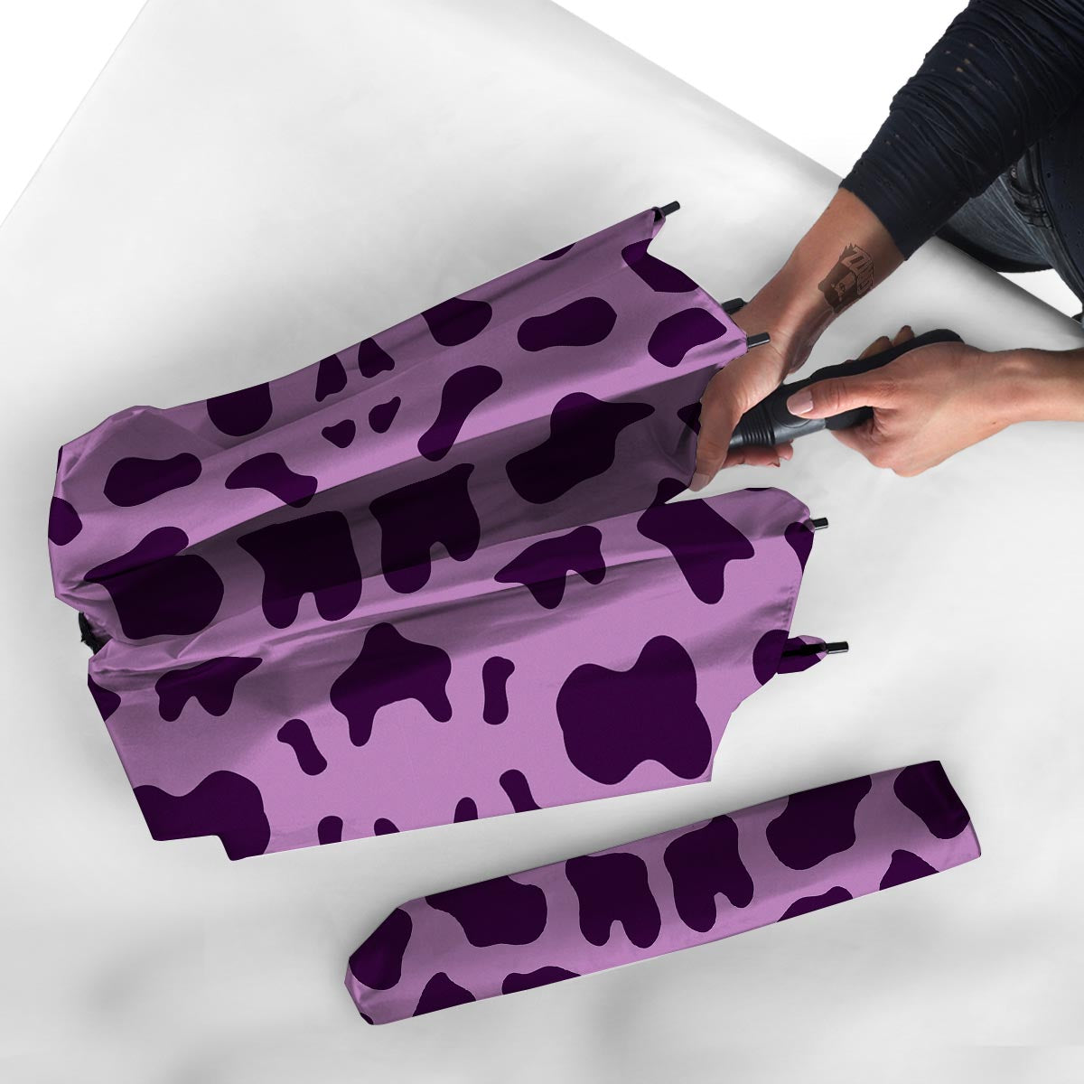 Cow Purple Print Pattern Umbrella-grizzshop