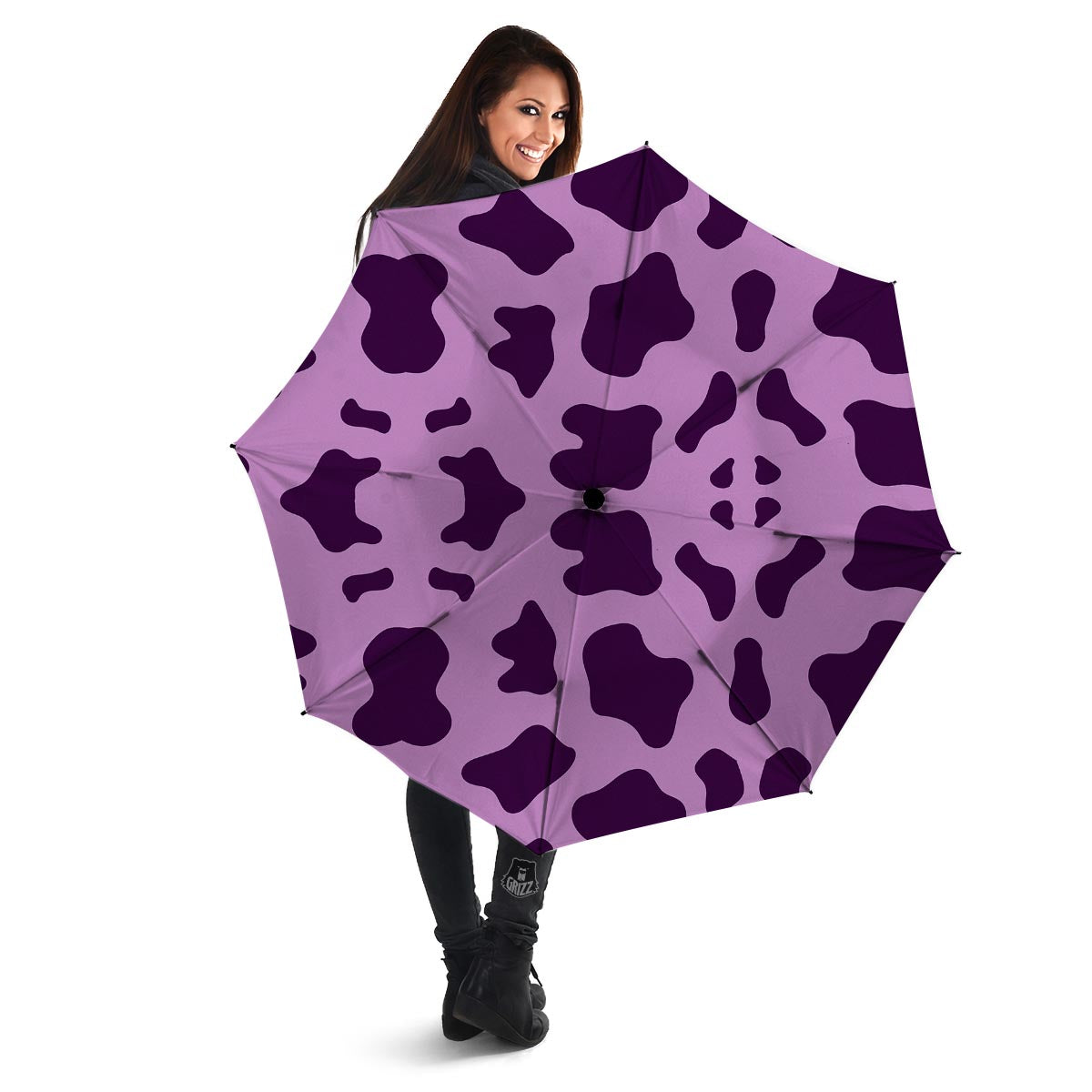 Cow Purple Print Pattern Umbrella-grizzshop