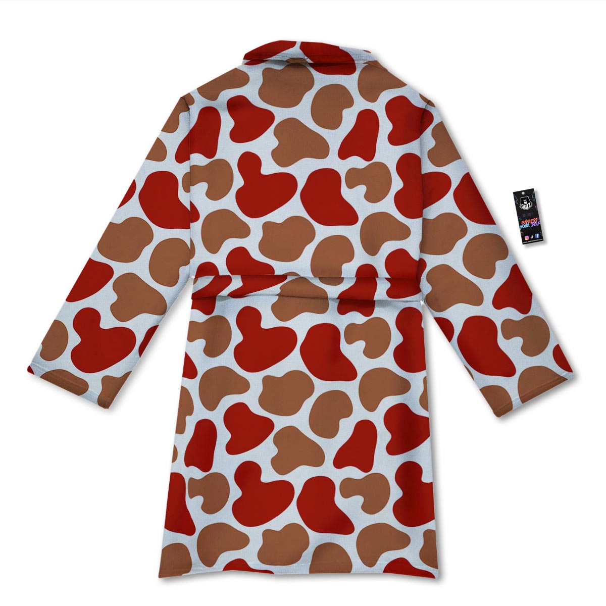 Cow Red Brown Print Pattern Bathrobe-grizzshop