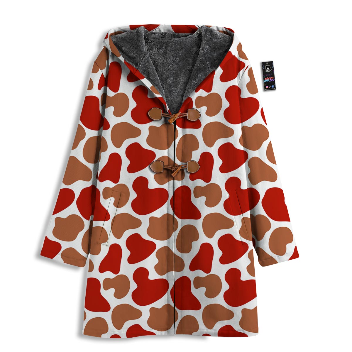 Cow Red Brown Print Pattern Men's Windbreaker Jacket-grizzshop