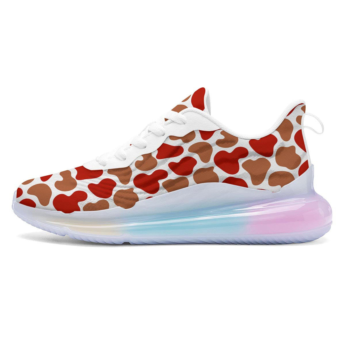 Cow Red Brown Print Pattern Running Sneakers-grizzshop