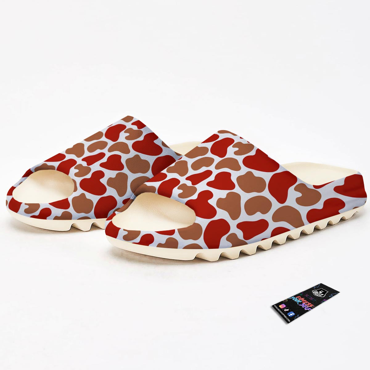 Cow Red Brown Print Pattern Sandals-grizzshop