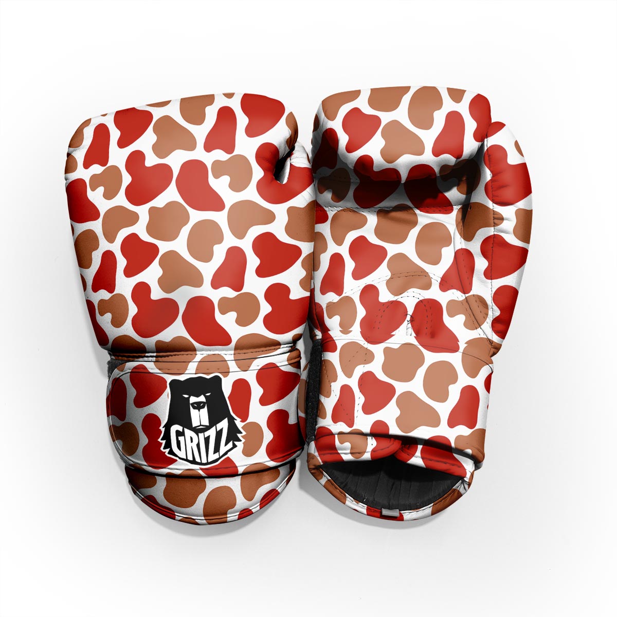 Cow Red Brown Print Pattern Pro Boxing Glove