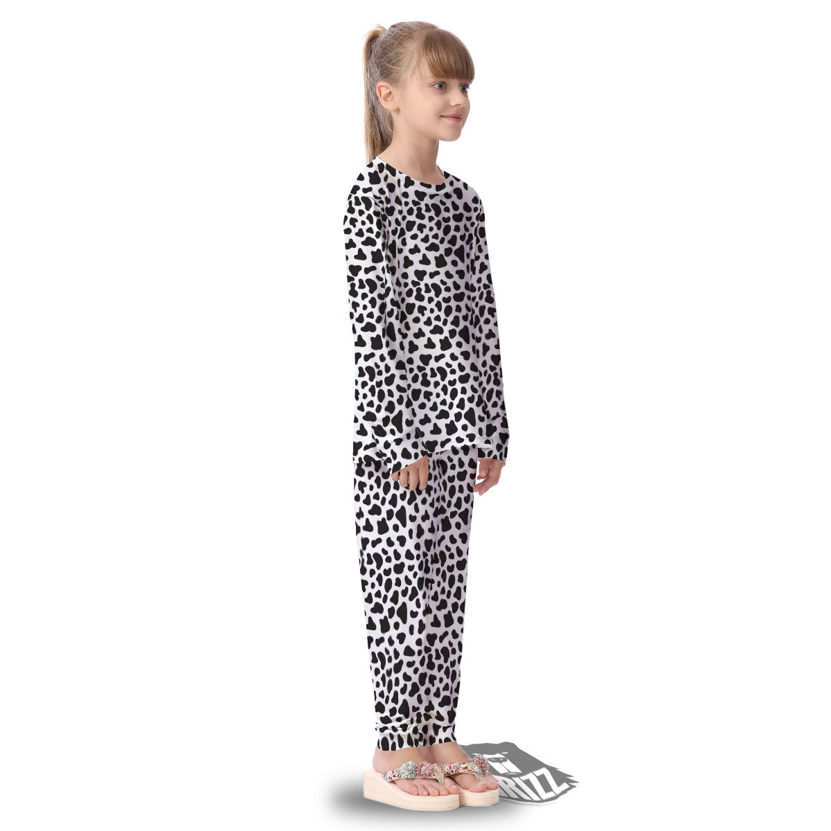 Cow White And Black Print Kid's Pajamas-grizzshop