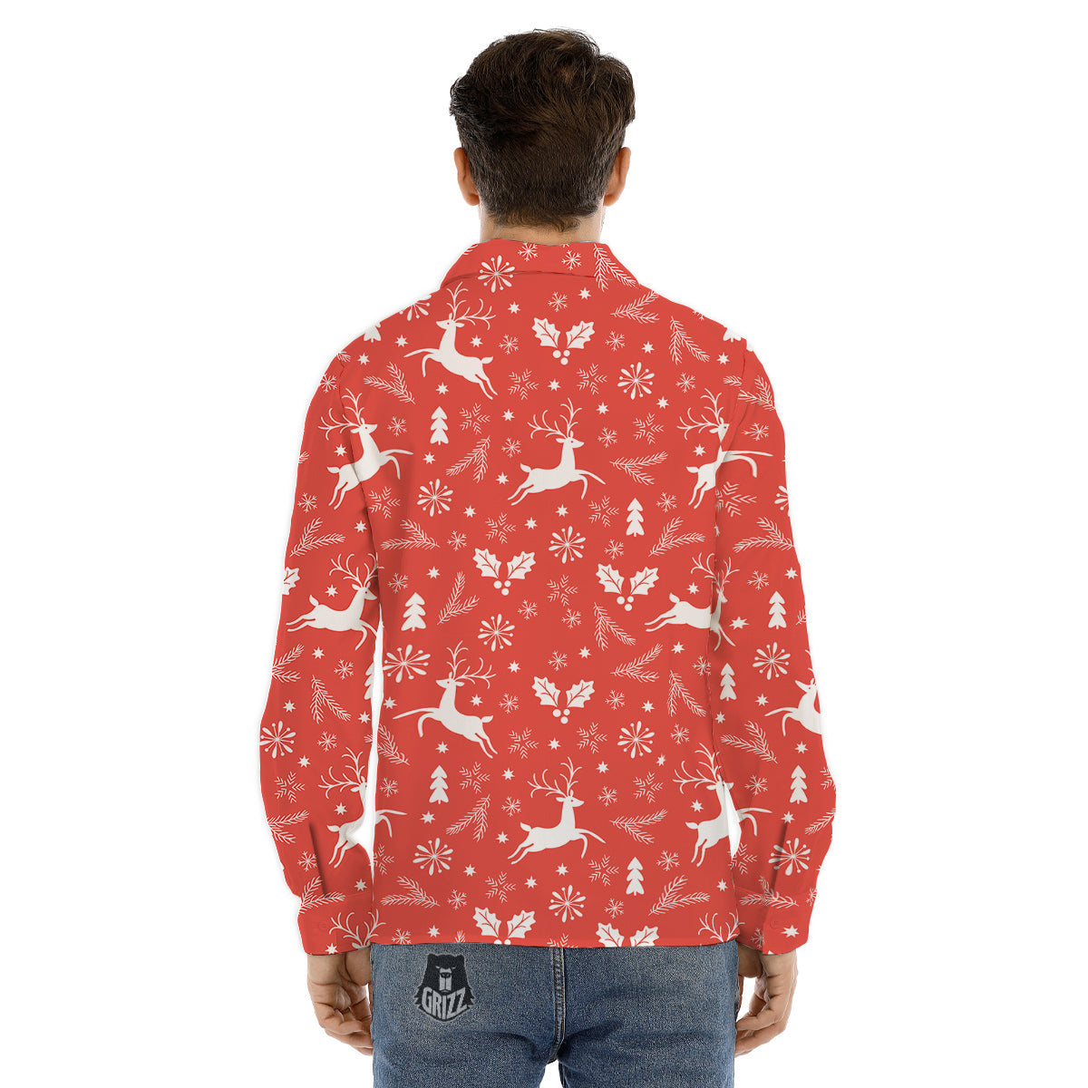 Cow White And Black Print Men's Dress Shirts-grizzshop