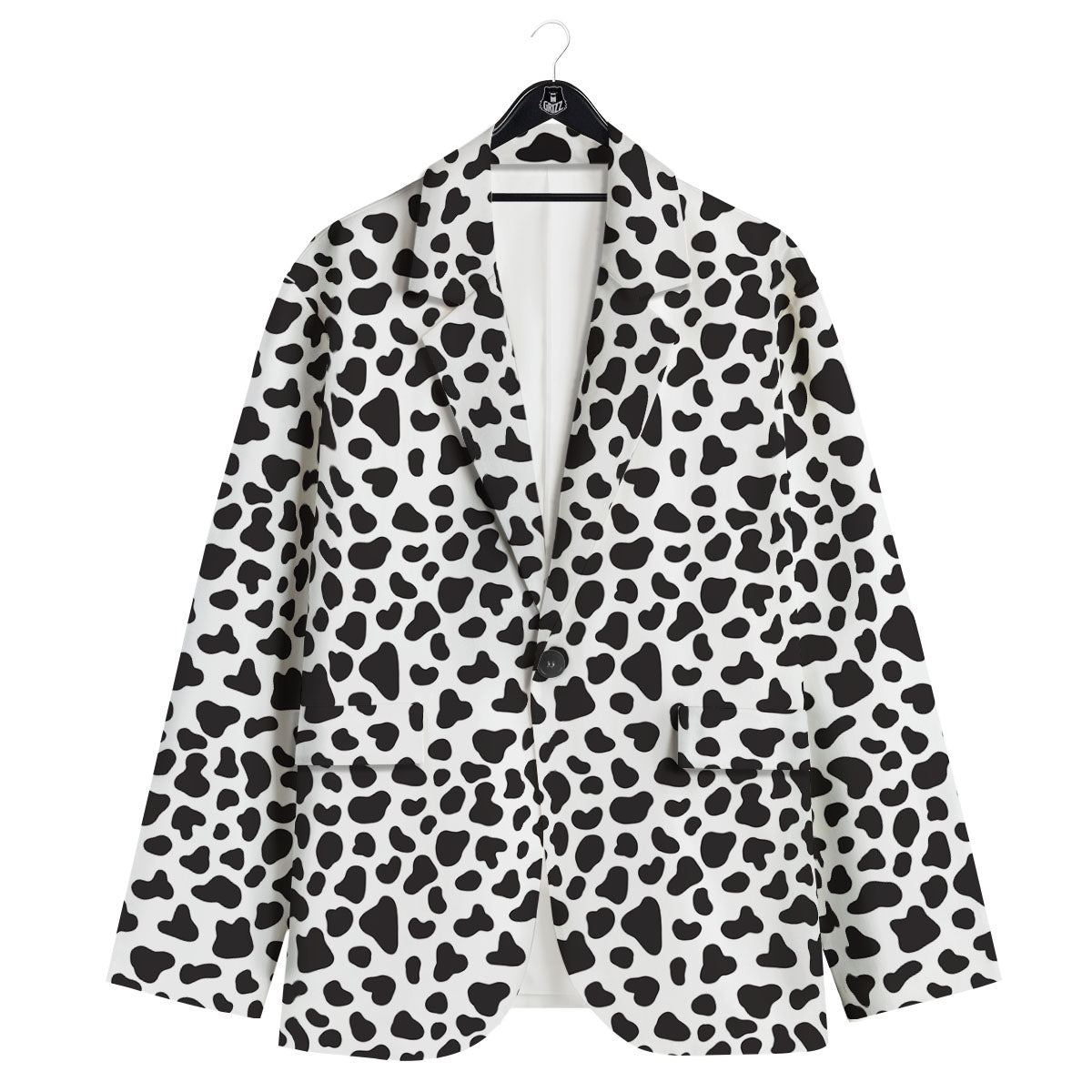 Cow White And Black Print Men's Sport Coat-grizzshop