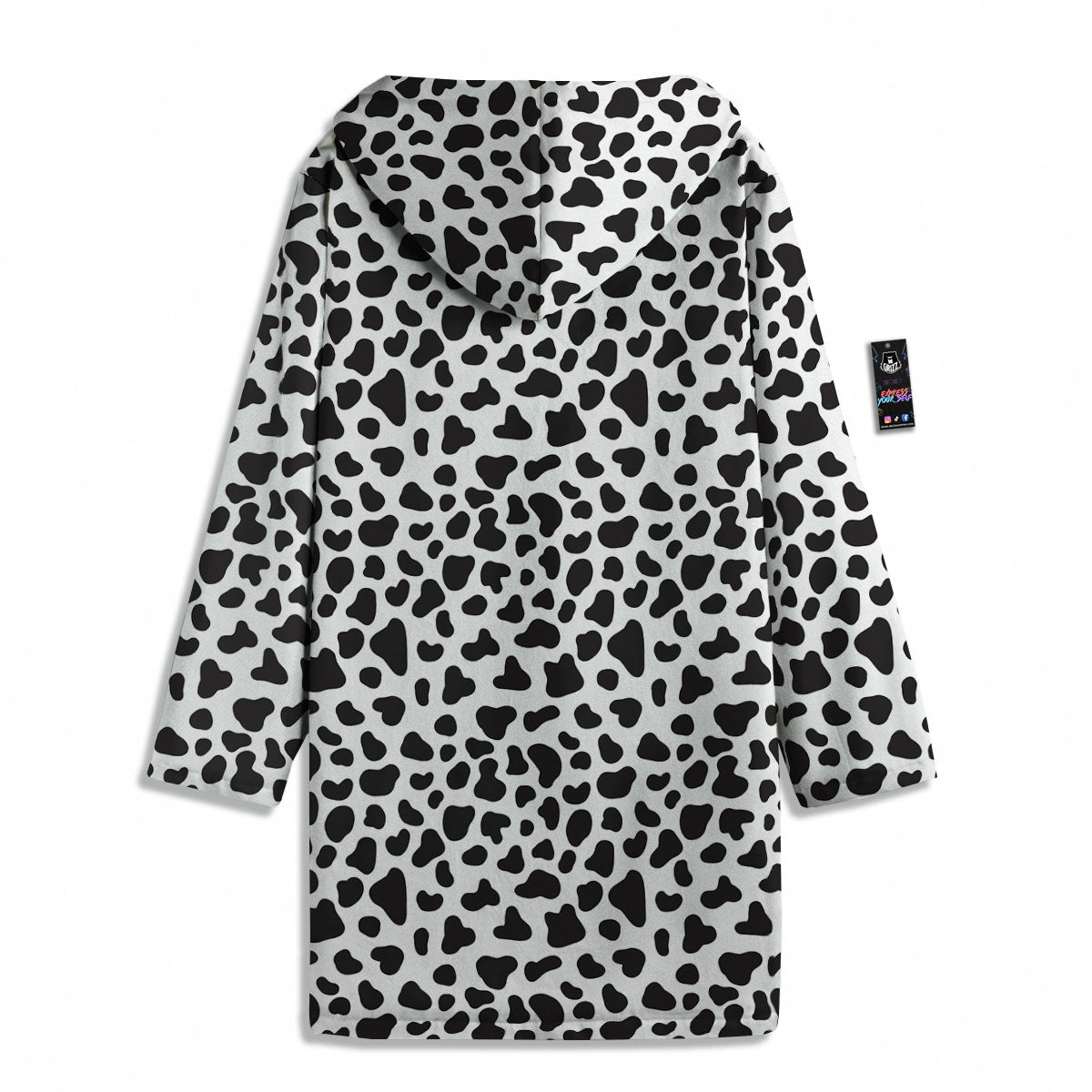 Cow White And Black Print Men's Windbreaker Jacket-grizzshop