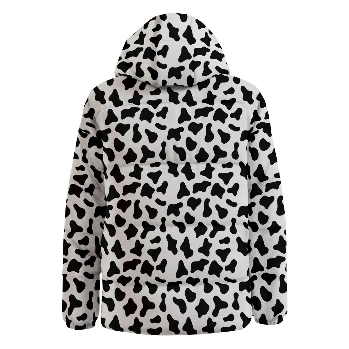 Cow White And Black Print Pattern Down Jacket-grizzshop