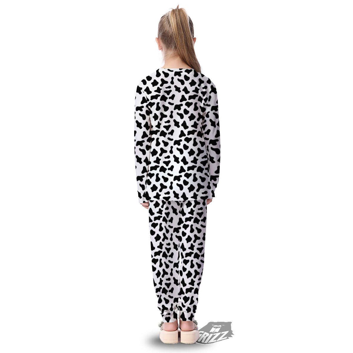 Cow White And Black Print Pattern Kid's Pajamas-grizzshop