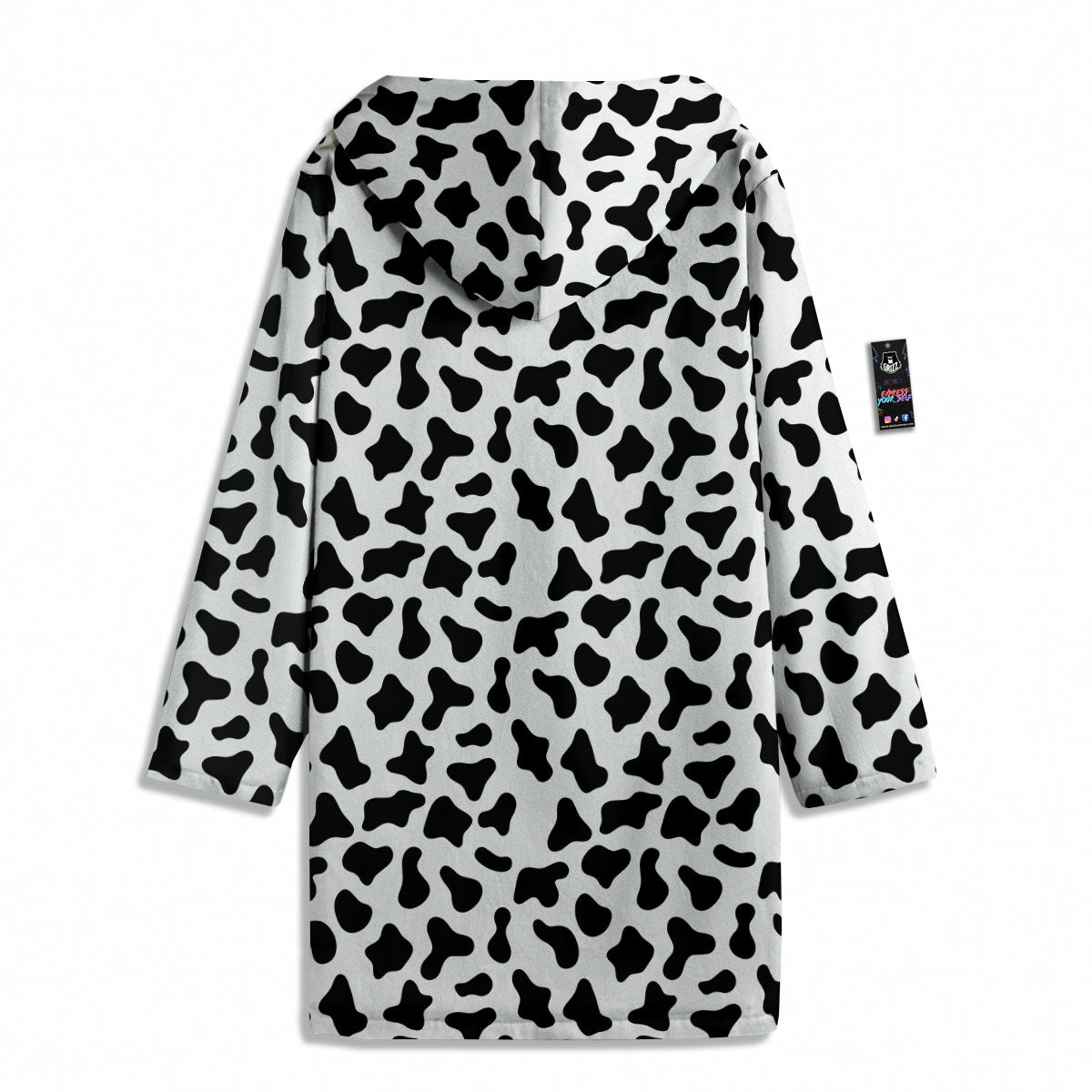 Cow White And Black Print Pattern Men's Windbreaker Jacket-grizzshop