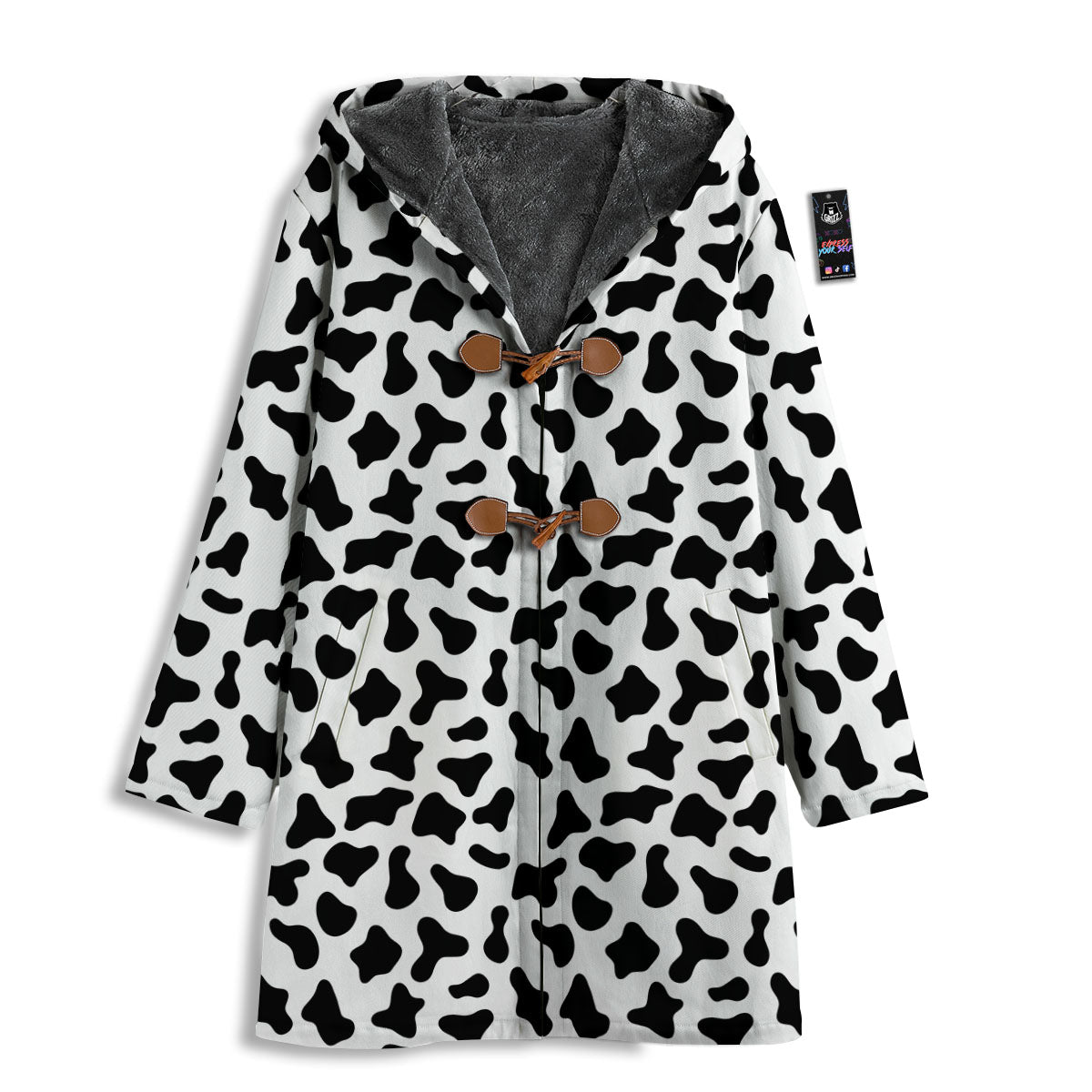 Cow White And Black Print Pattern Men's Windbreaker Jacket-grizzshop