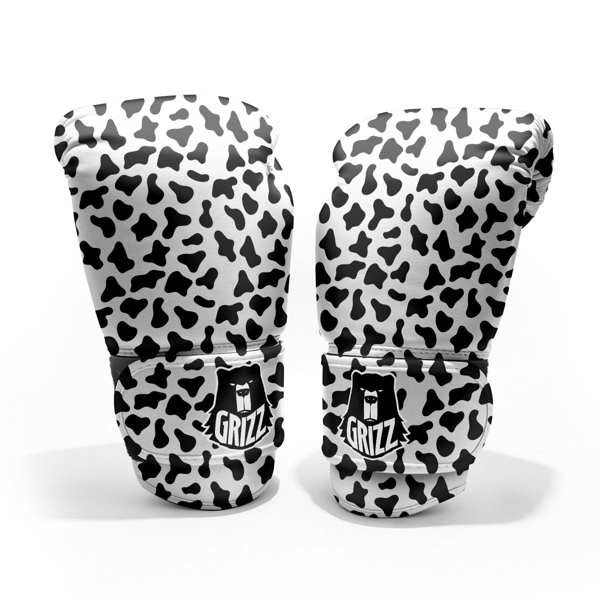 Cow White And Black Print Pattern Pro Boxing Glove