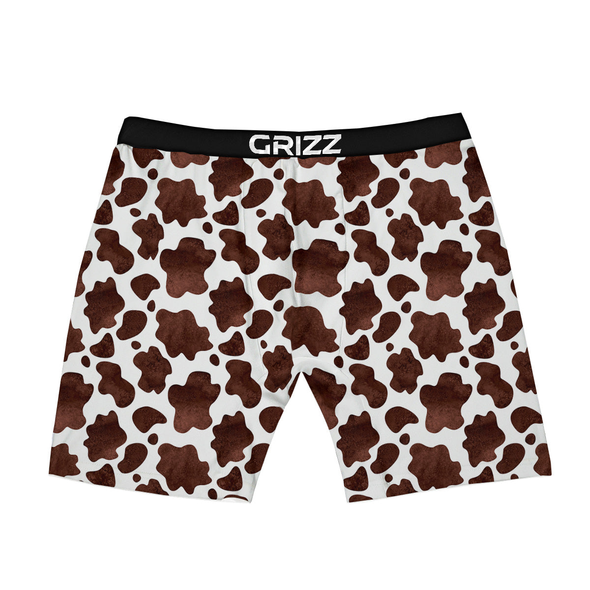 Cow White And Brown Print Boxer Briefs-grizzshop