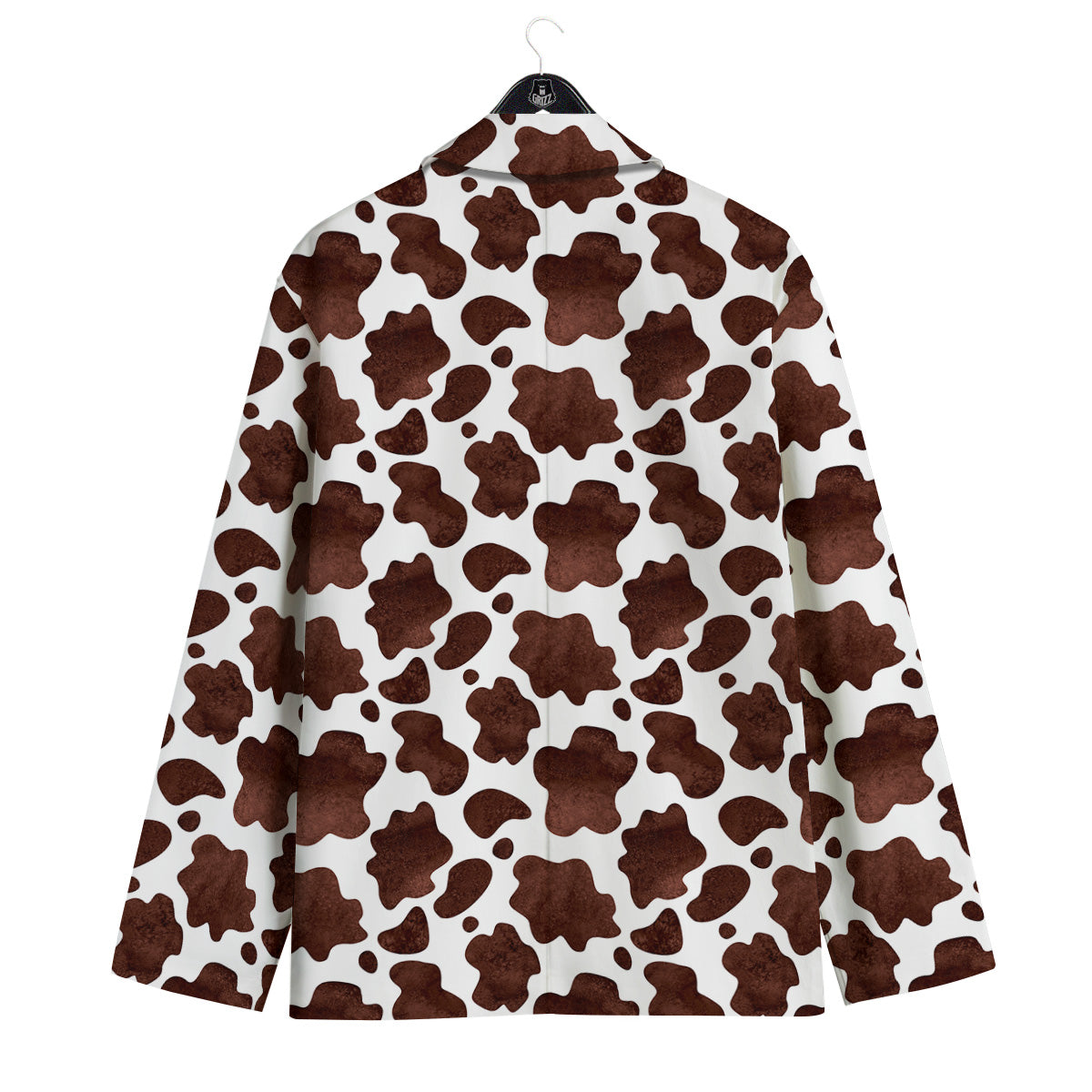 Cow White And Brown Print Men's Sport Coat-grizzshop