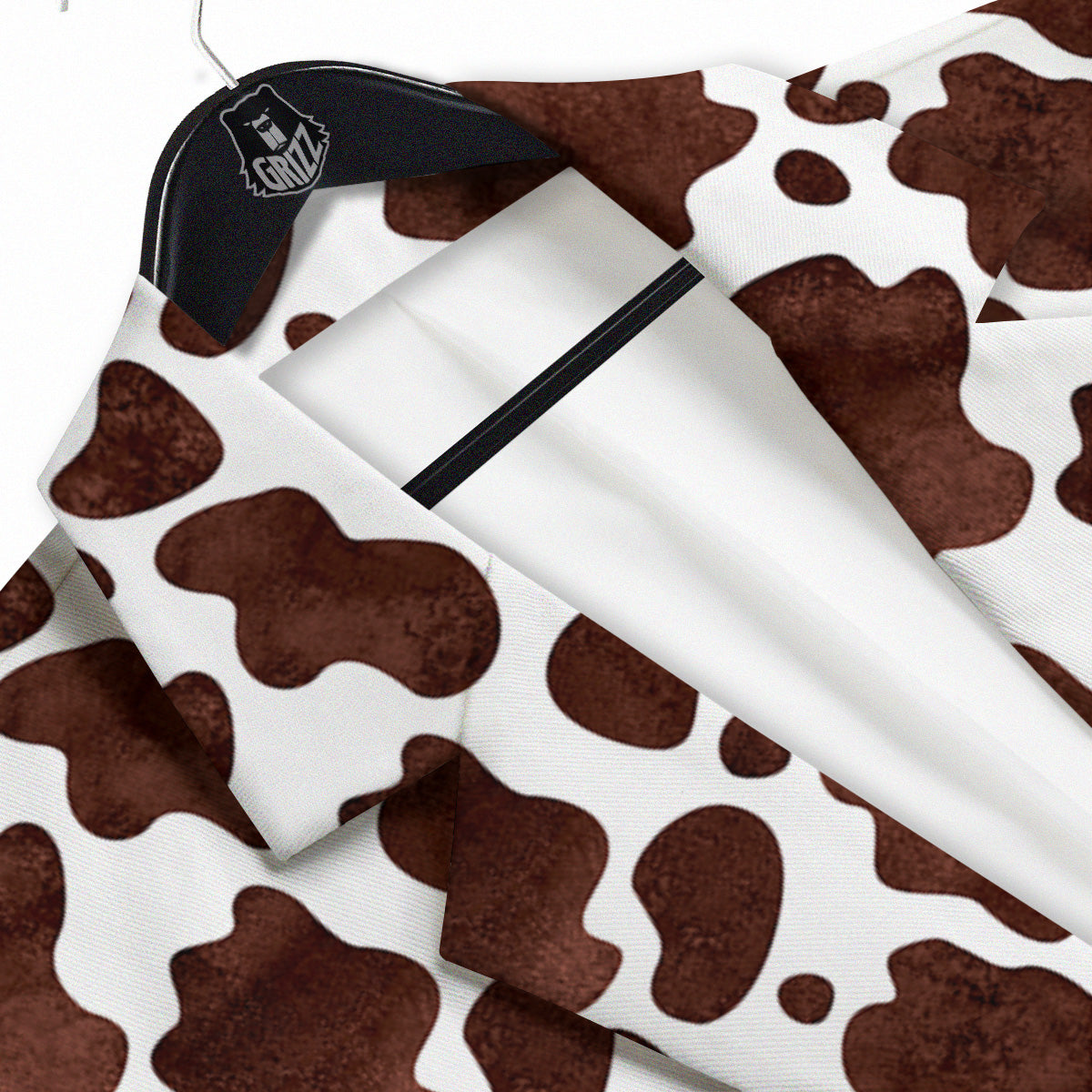 Cow White And Brown Print Men's Sport Coat-grizzshop